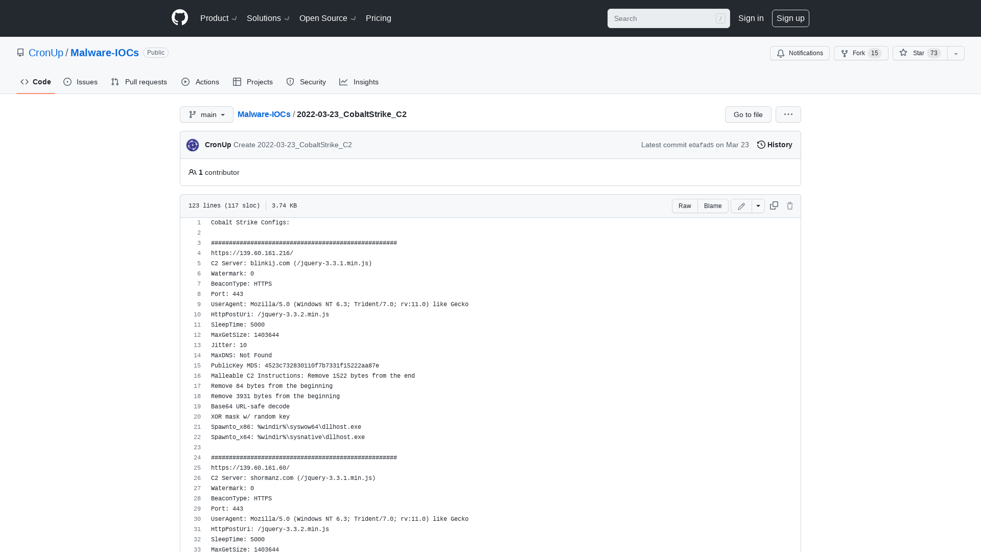 Malware-IOCs/2022-03-23_CobaltStrike_C2 at main · CronUp/Malware-IOCs · GitHub