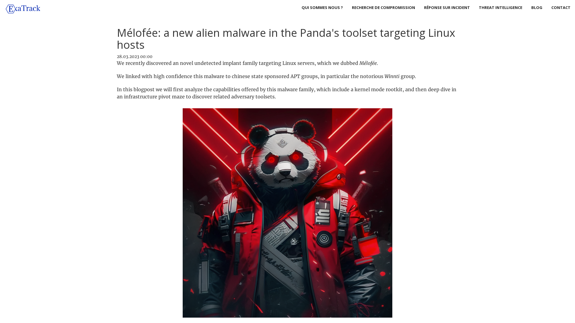 Mélofée: a new alien malware in the Panda's toolset targeting Linux hosts