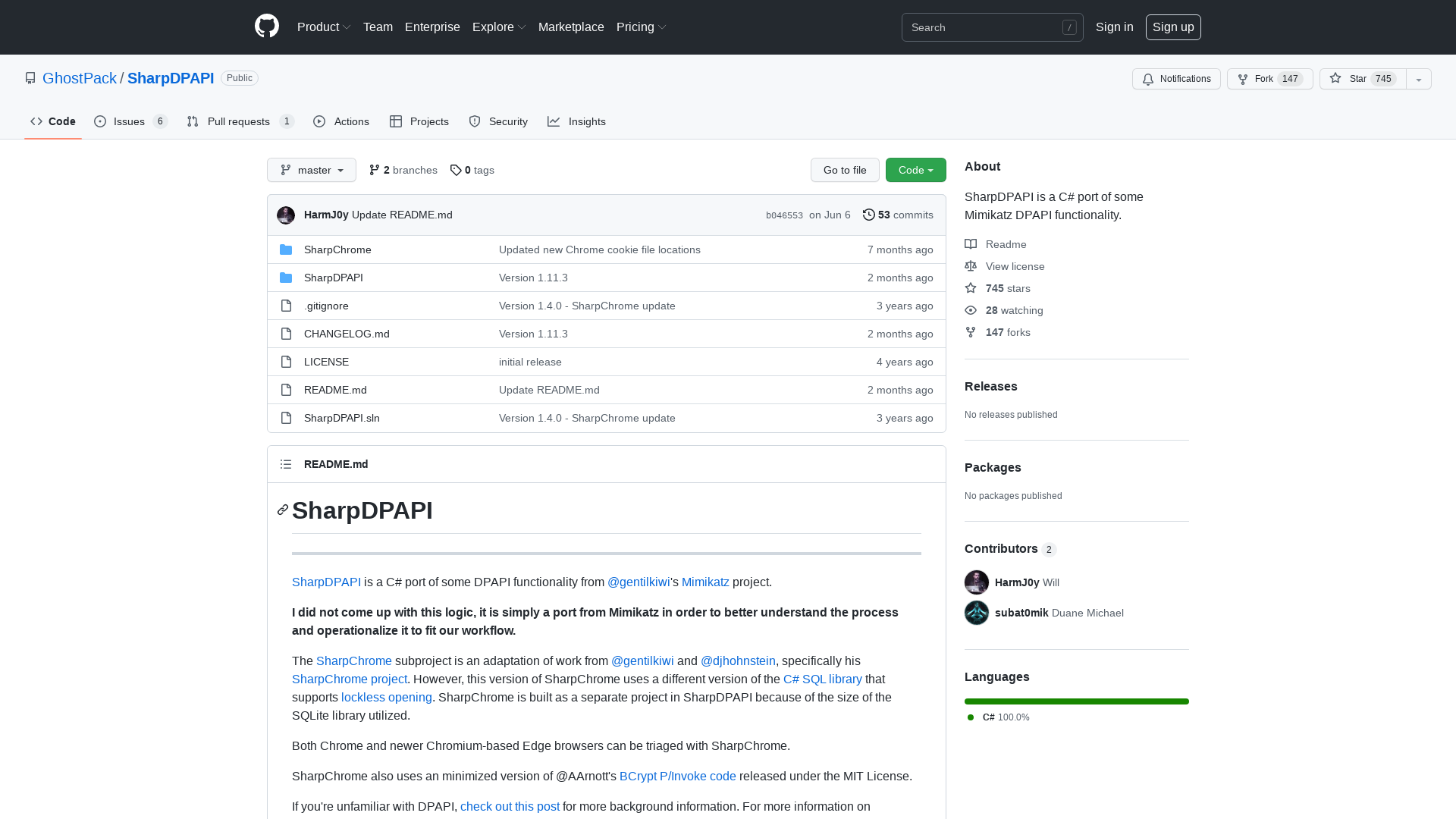 GitHub - GhostPack/SharpDPAPI: SharpDPAPI is a C# port of some Mimikatz DPAPI functionality.