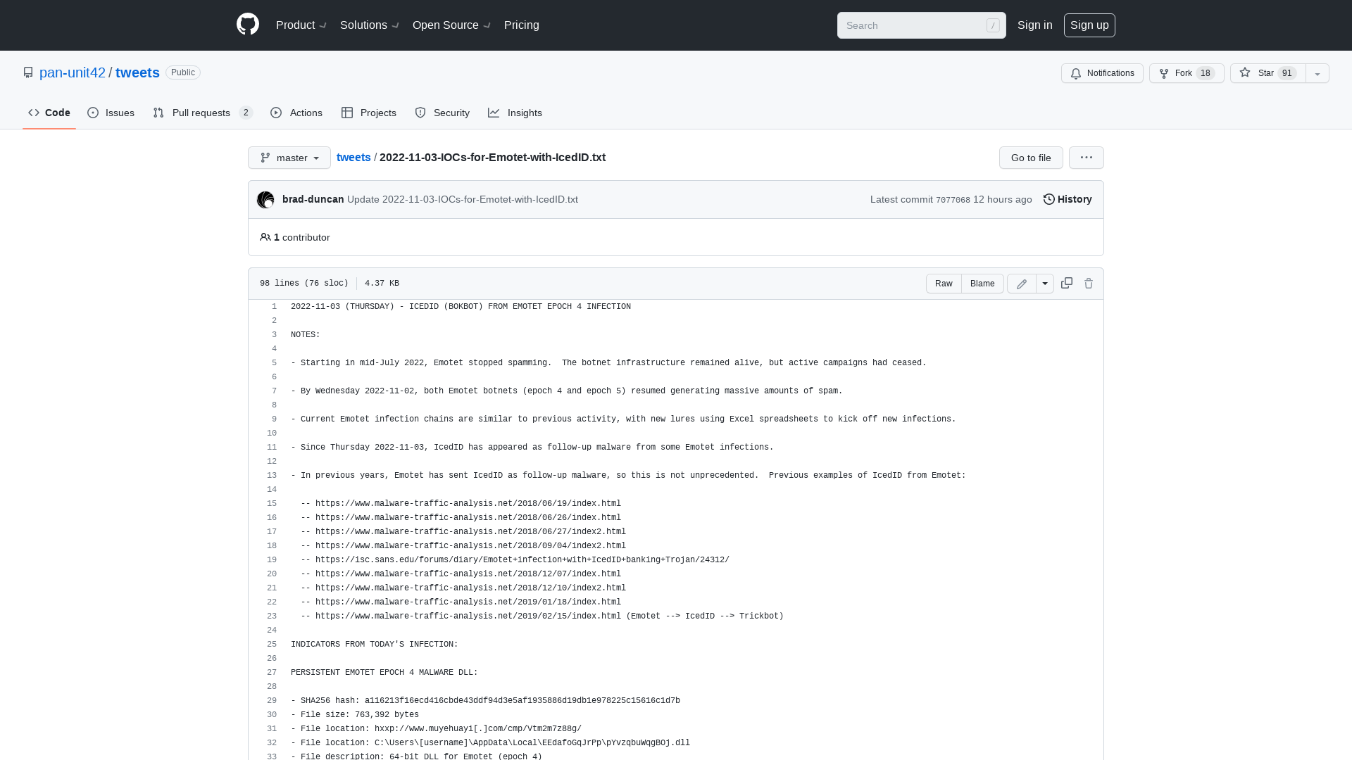 tweets/2022-11-03-IOCs-for-Emotet-with-IcedID.txt at master · pan-unit42/tweets · GitHub