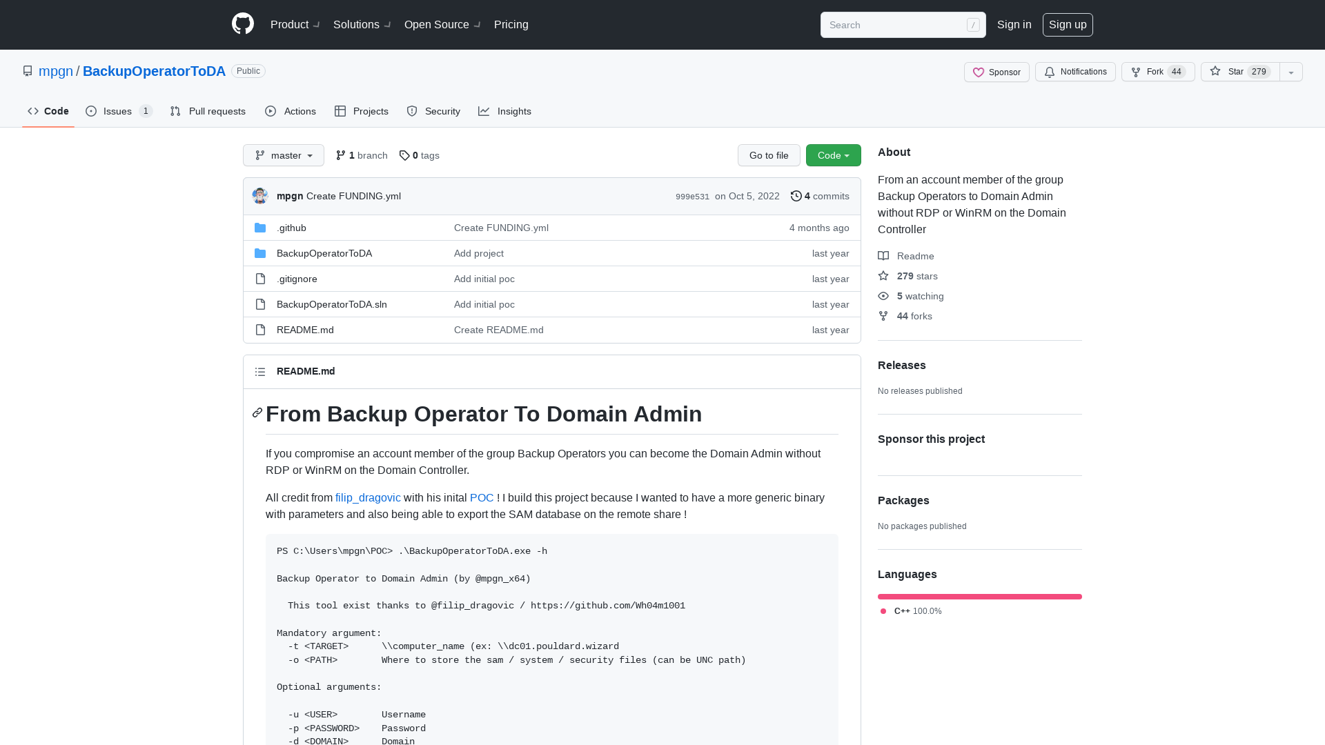 GitHub - mpgn/BackupOperatorToDA: From an account member of the group Backup Operators to Domain Admin without RDP or WinRM on the Domain Controller