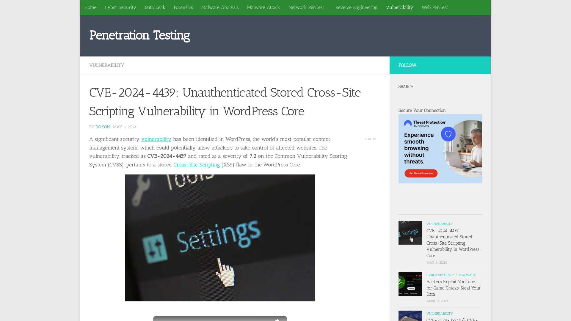 CVE-2024-4439: Unauthenticated Stored Cross-Site Scripting Vulnerability in WordPress Core