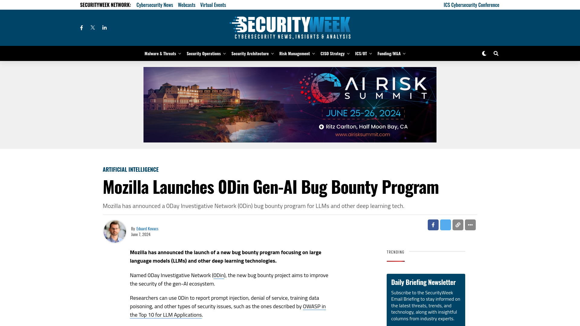 Mozilla Launches 0Din Gen-AI Bug Bounty Program - SecurityWeek