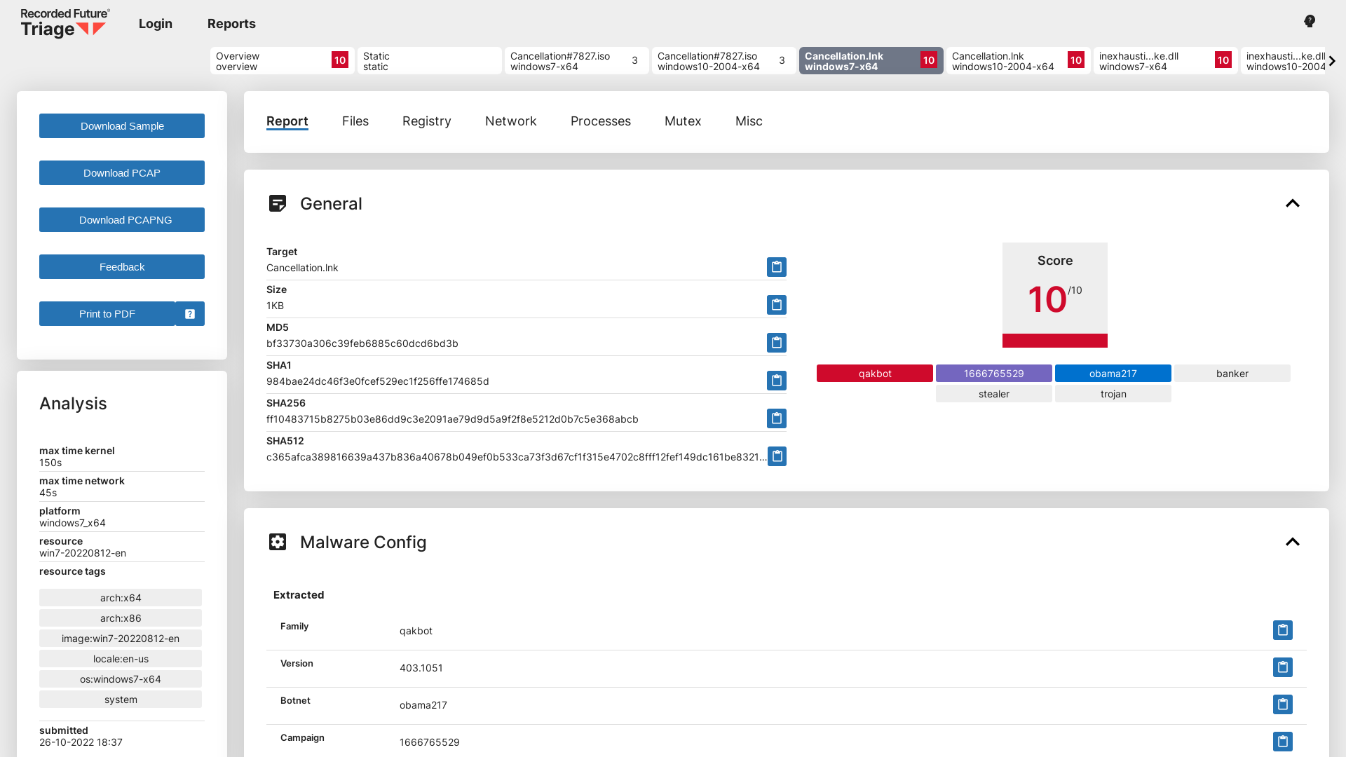 Triage | Behavioral Report