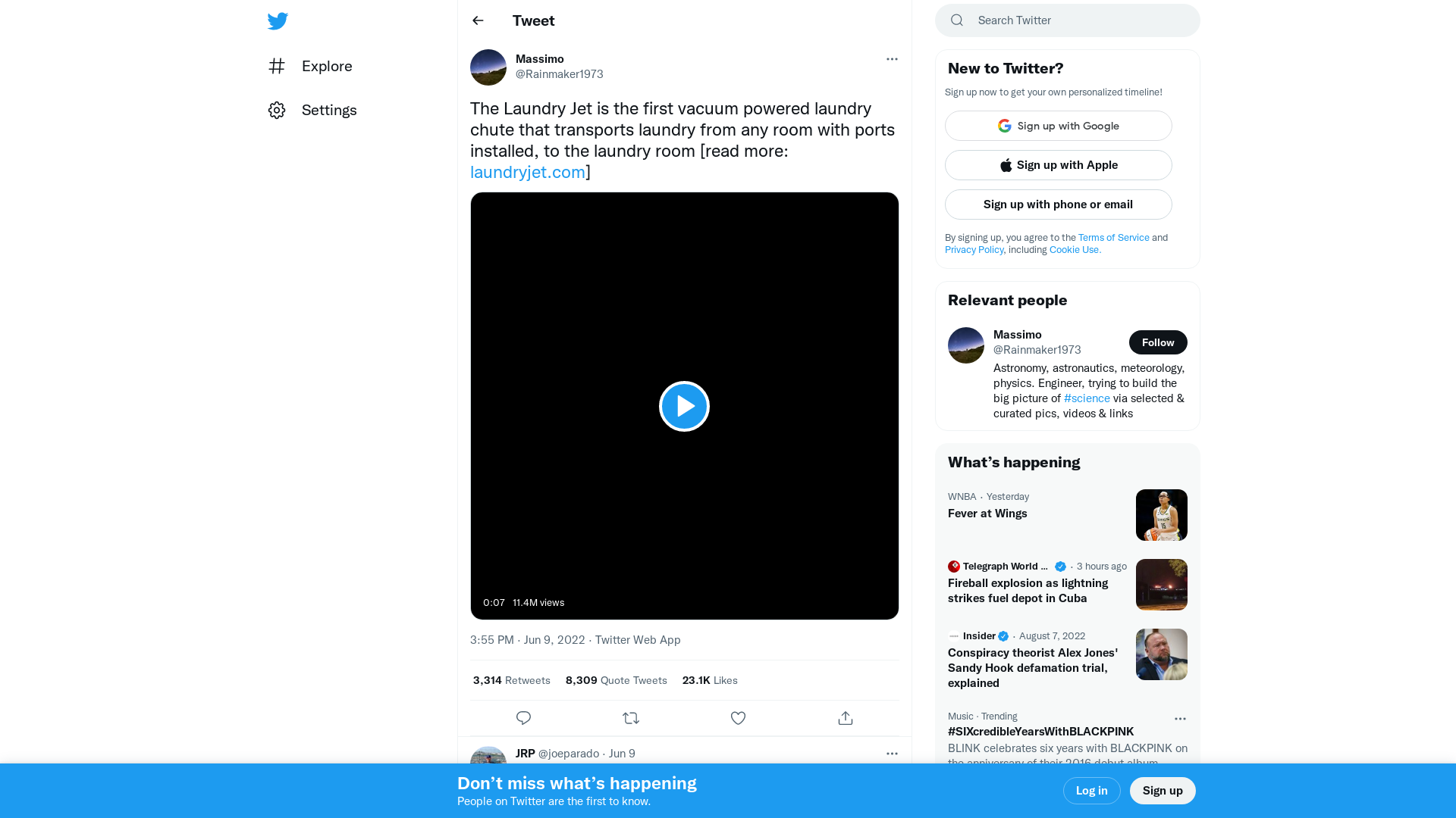 Massimo on Twitter: "The Laundry Jet is the first vacuum powered laundry chute that transports laundry from any room with ports installed, to the laundry room [read more: https://t.co/ad50LRzmkn] https://t.co/vuPaVi8j40" / Twitter