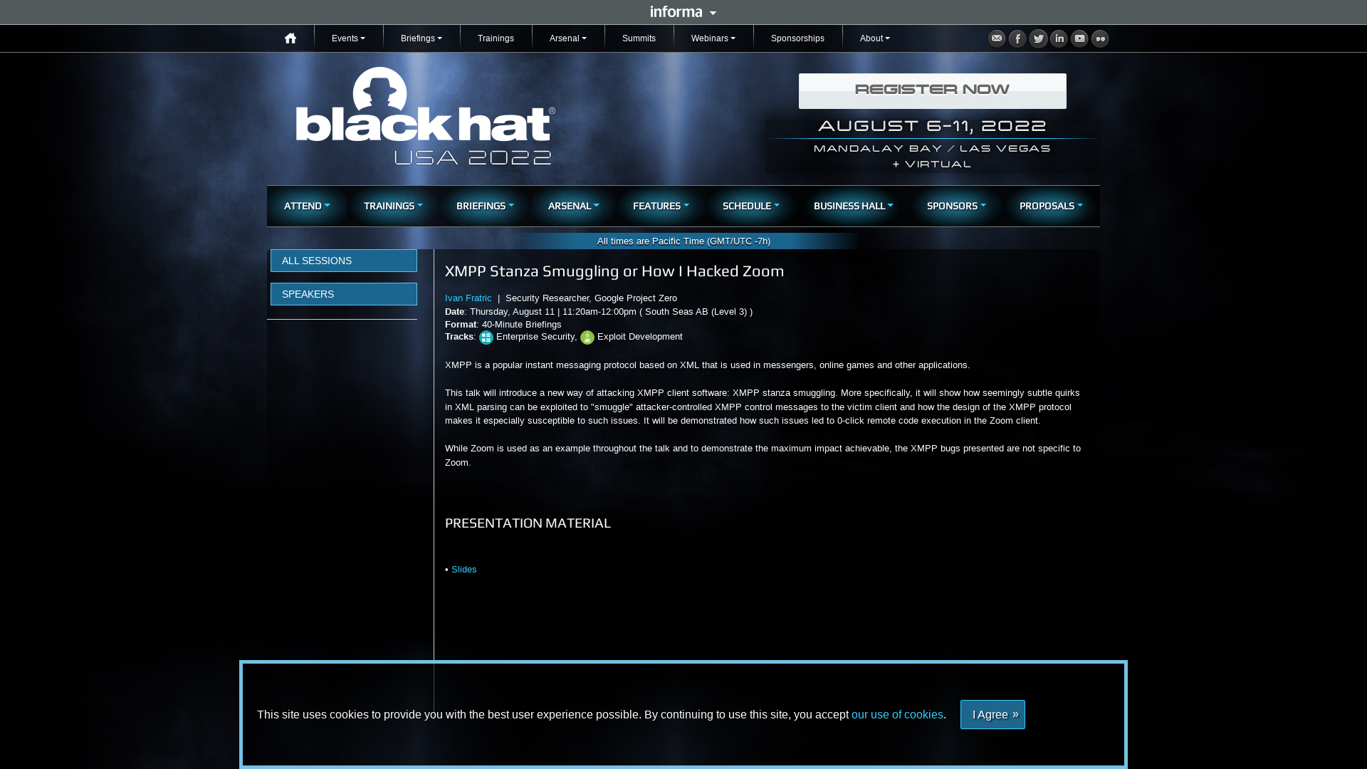 XMPP Stanza Smuggling or How I Hacked Zoom - Black Hat USA 2022 | Briefings Schedule