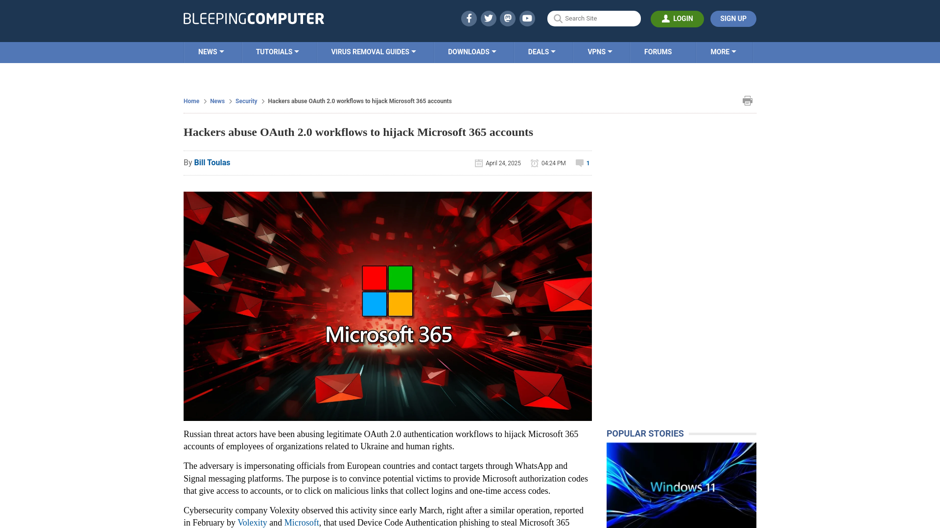Hackers abuse OAuth 2.0 workflows to hijack Microsoft 365 accounts