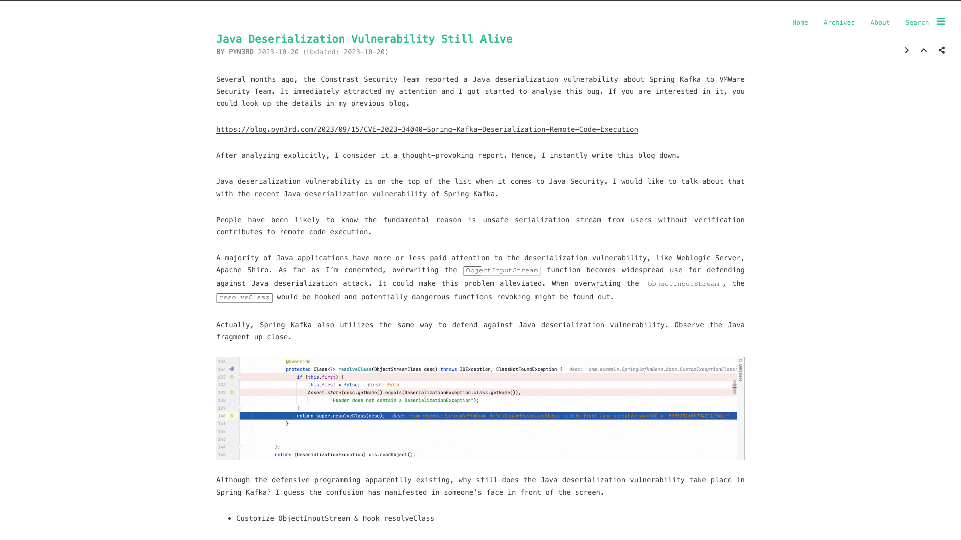 Java Deserialization Vulnerability Still Alive