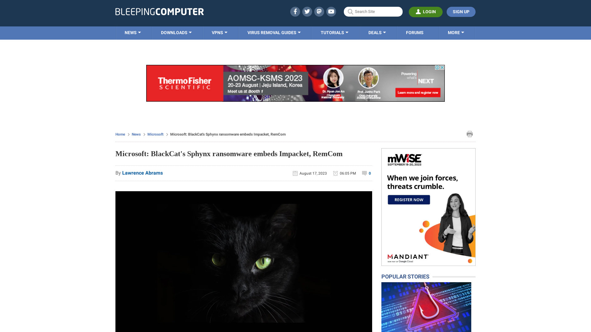 Microsoft: BlackCat's Sphynx ransomware embeds Impacket, RemCom