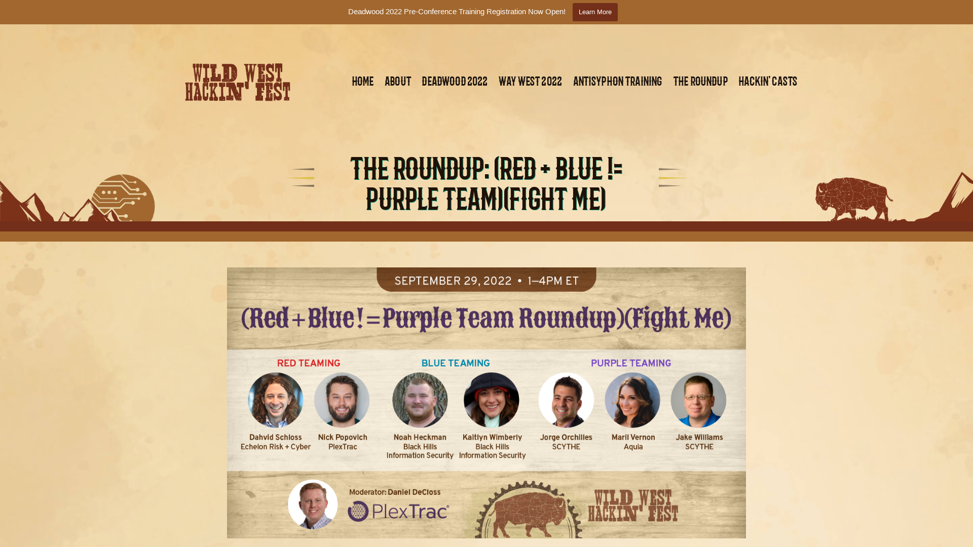 The Roundup: (Red + Blue != Purple Team)(Fight Me) - Wild West Hackin' Fest
