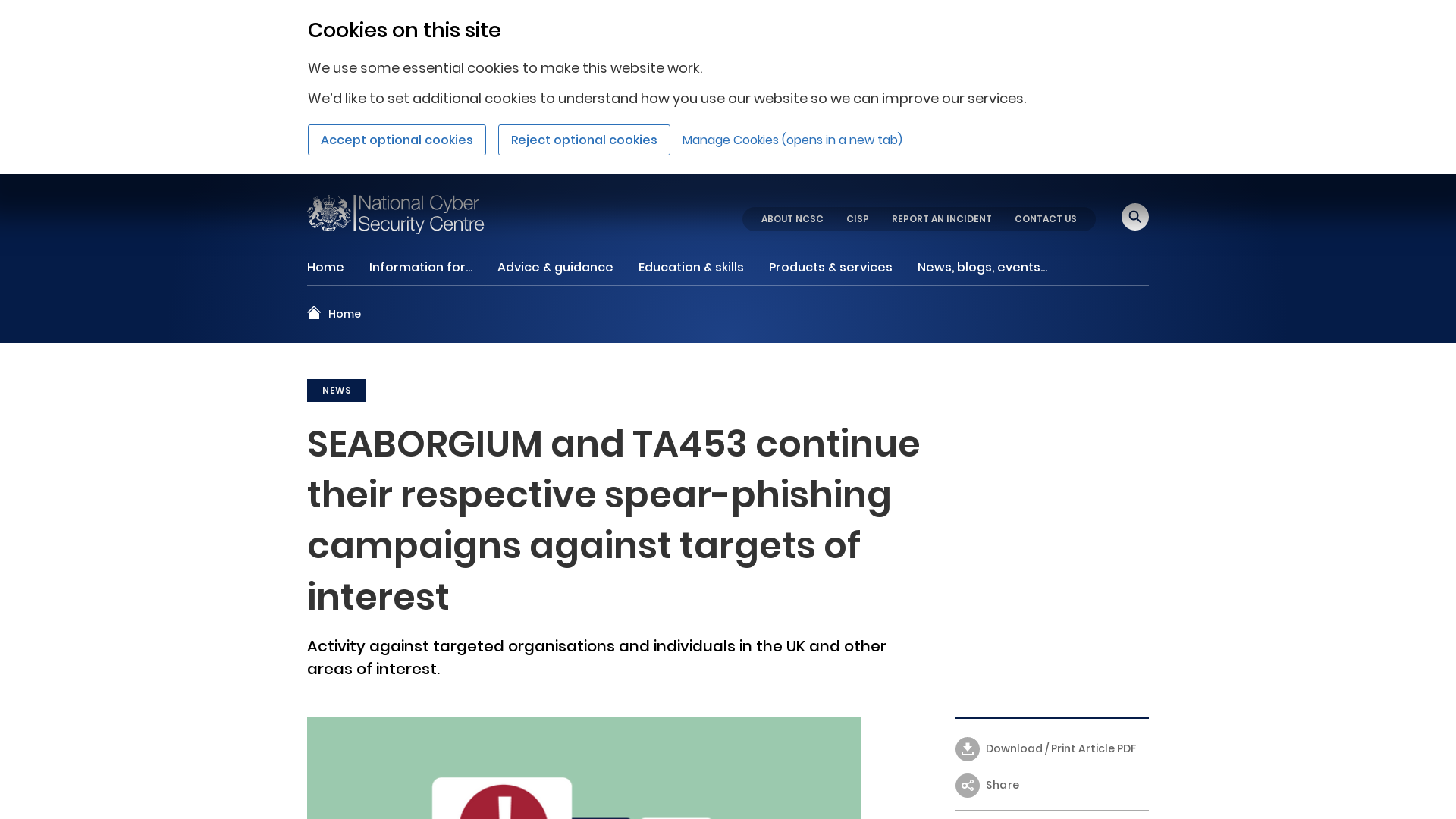 SEABORGIUM and TA453 continue their respective... - NCSC.GOV.UK