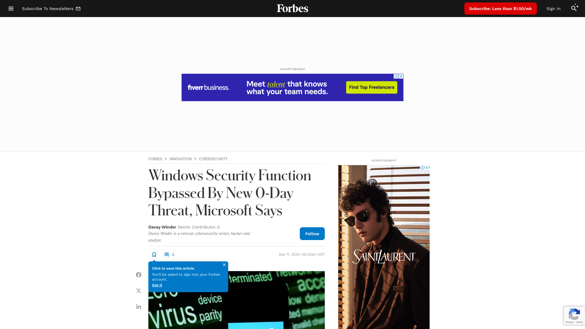 Windows Security Function Bypassed By New 0-Day Threat, Microsoft Says