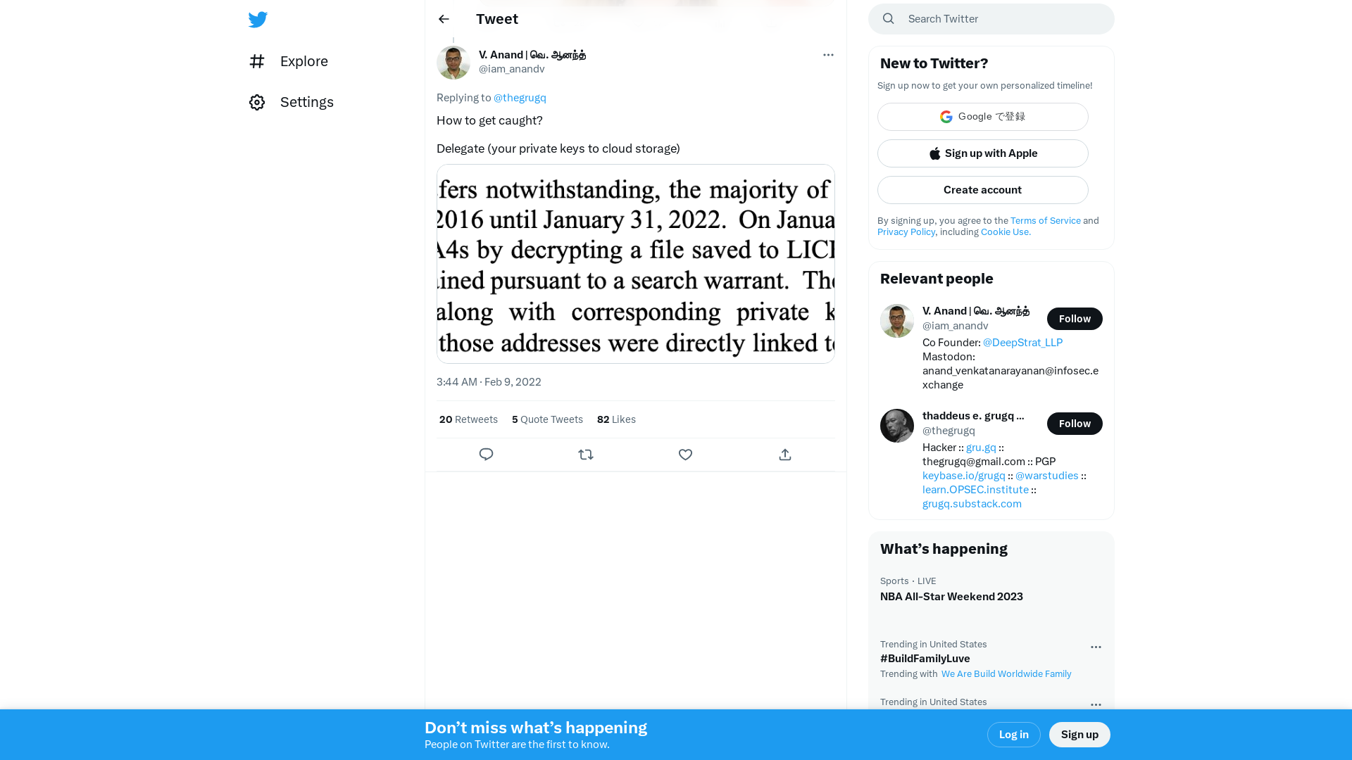 V. Anand | வெ. ஆனந்த் on Twitter: "@thegrugq How to get caught? Delegate (your private keys to cloud storage) https://t.co/SPPZ6Ern6M" / Twitter