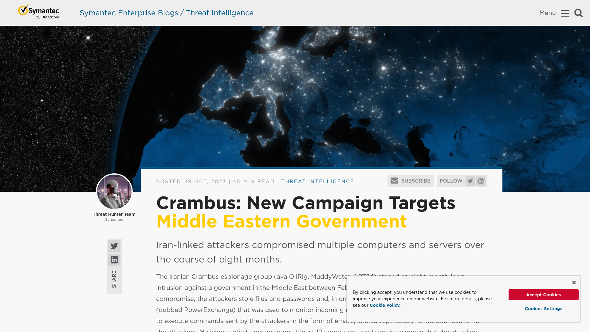 Crambus: New Campaign Targets Middle Eastern Government | Symantec Enterprise Blogs