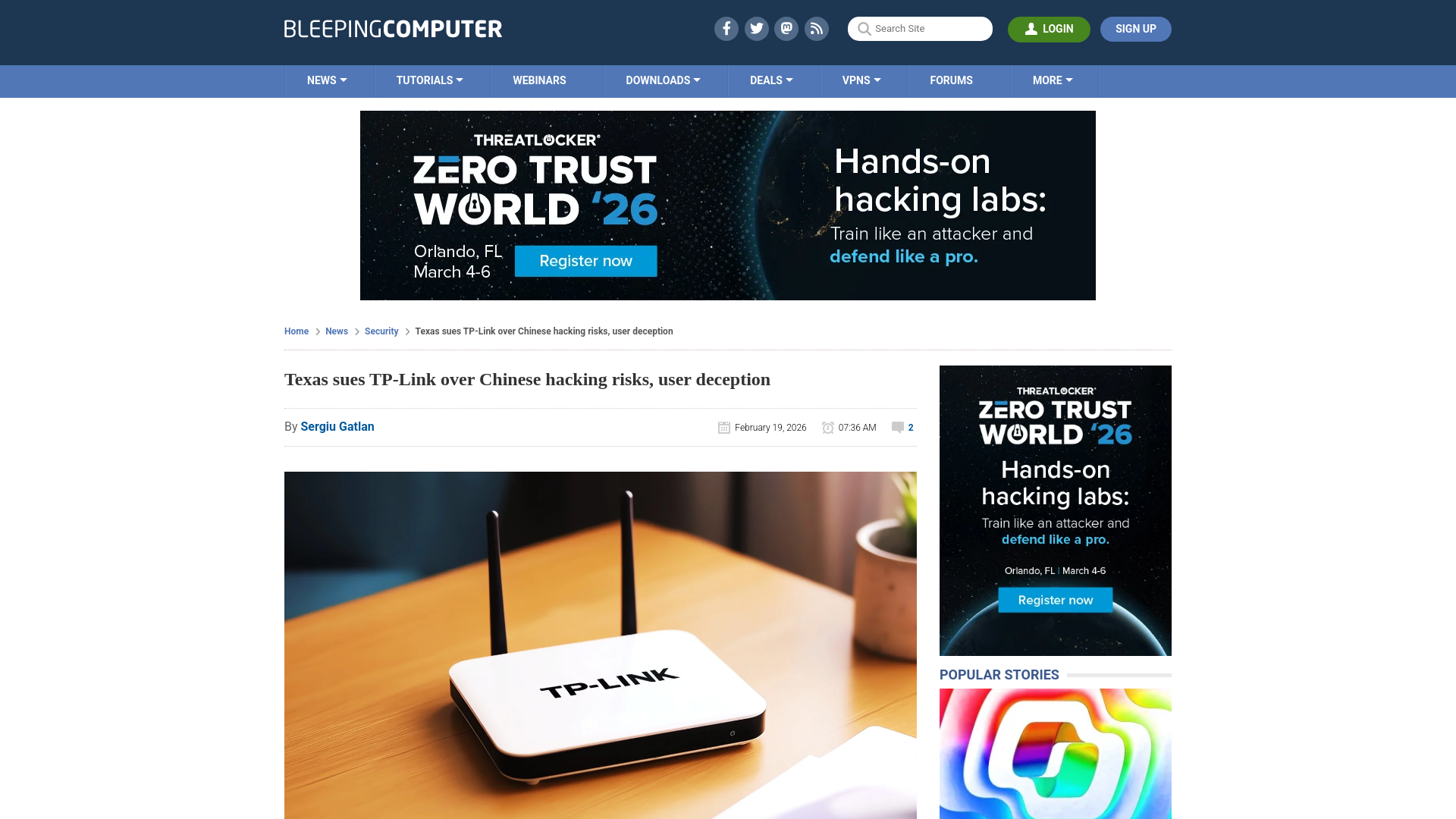Texas sues TP-Link over Chinese hacking risks, user deception