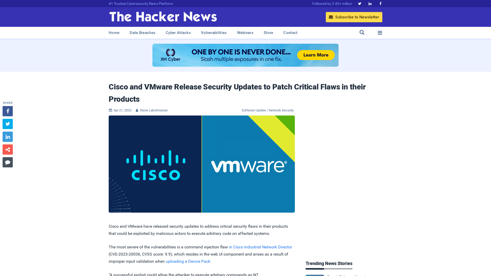 Cisco and VMware Release Security Updates to Patch Critical Flaws in their Products