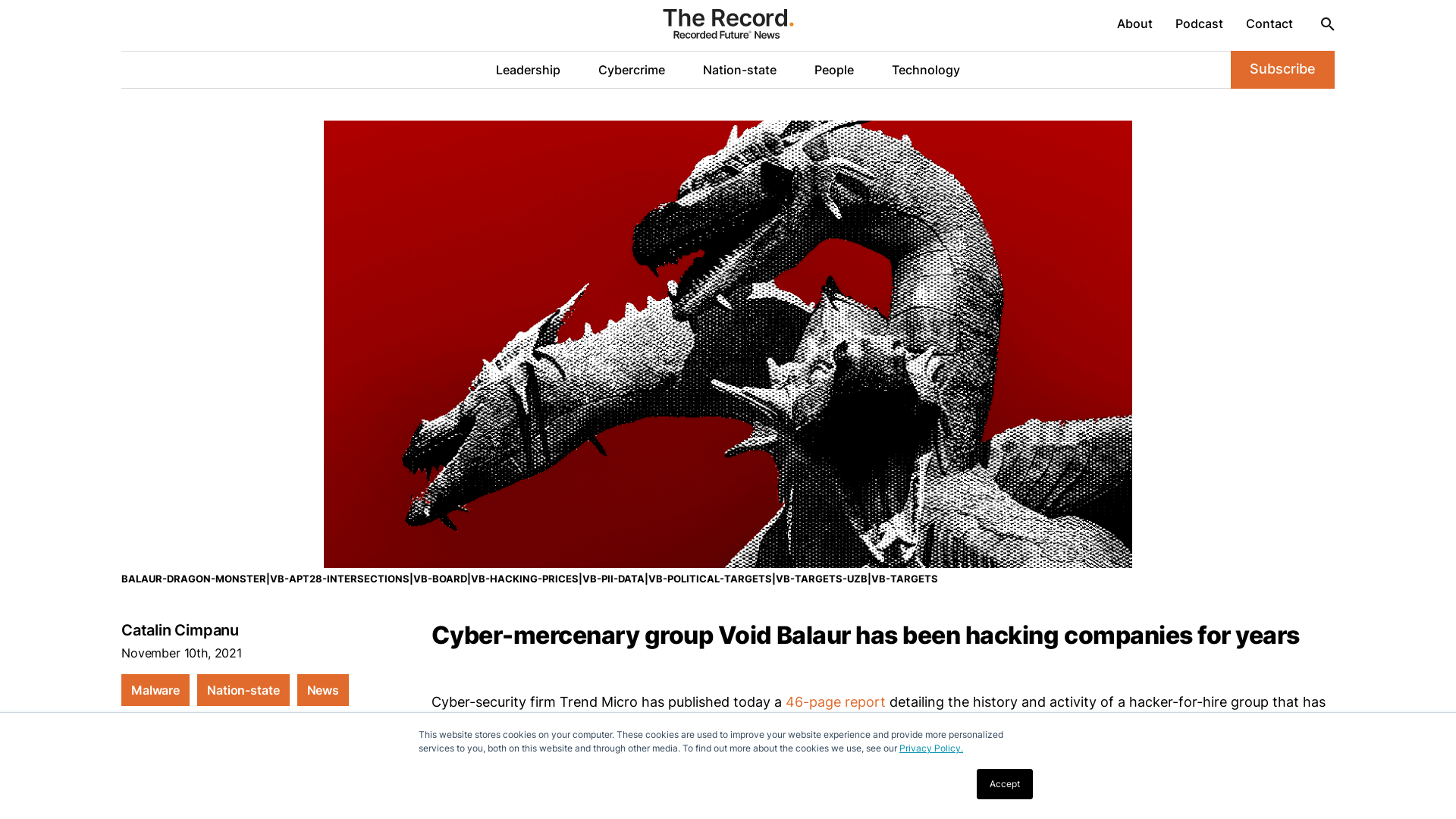 Cyber-mercenary group Void Balaur has been hacking companies for years
