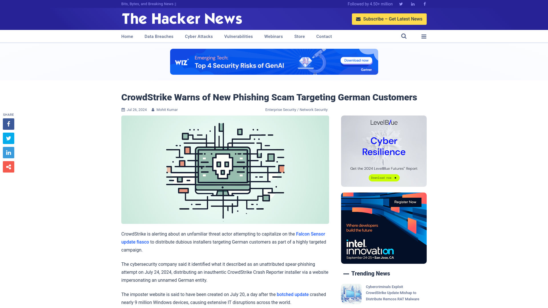 CrowdStrike Warns of New Phishing Scam Targeting German Customers