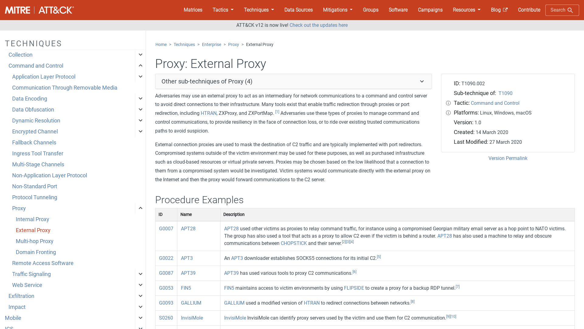 Proxy: External Proxy, Sub-technique T1090.002 - Enterprise | MITRE ATT&CK®