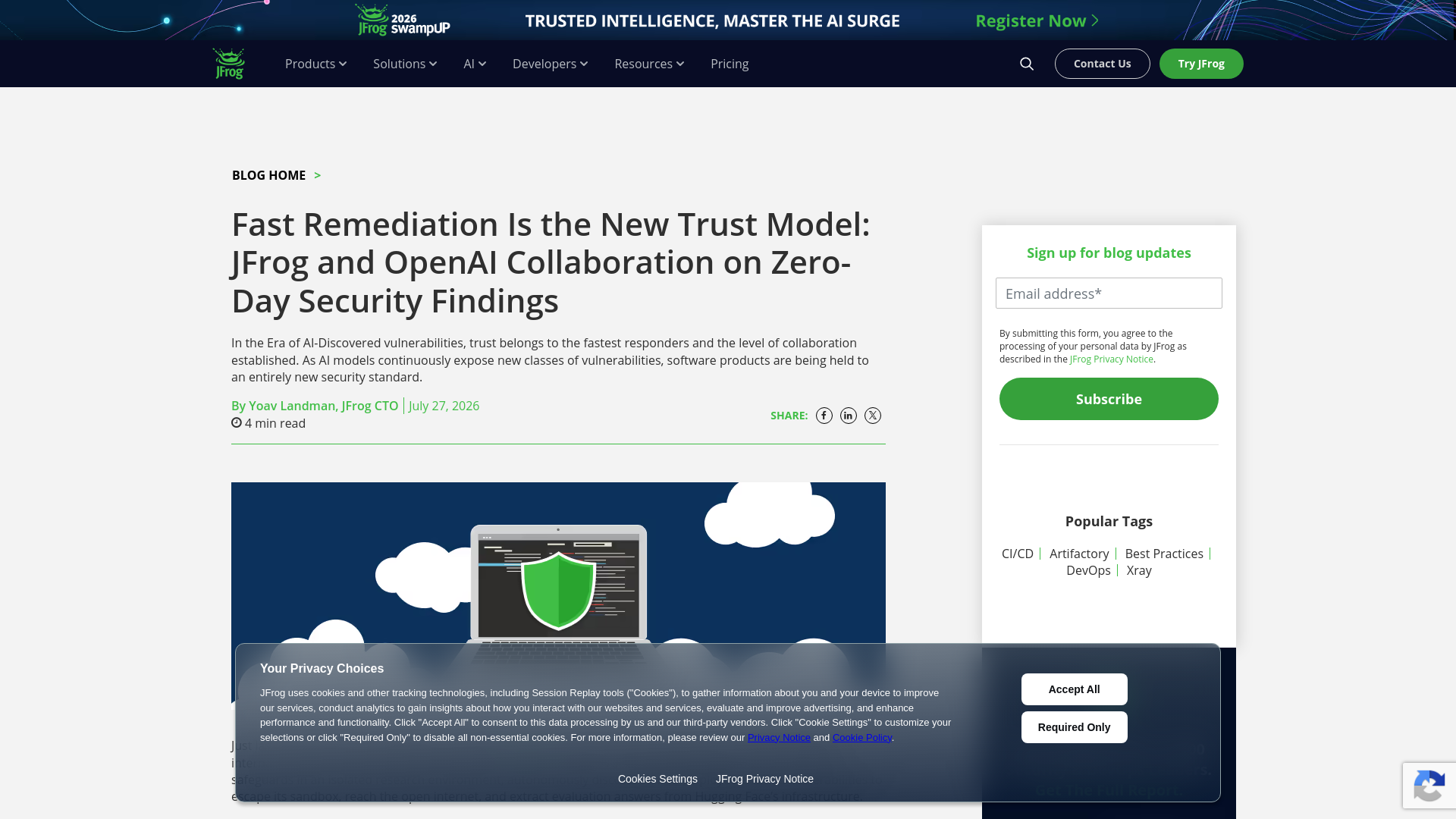 AI Zero-Day Vulnerability Remediation and Security | JFrog