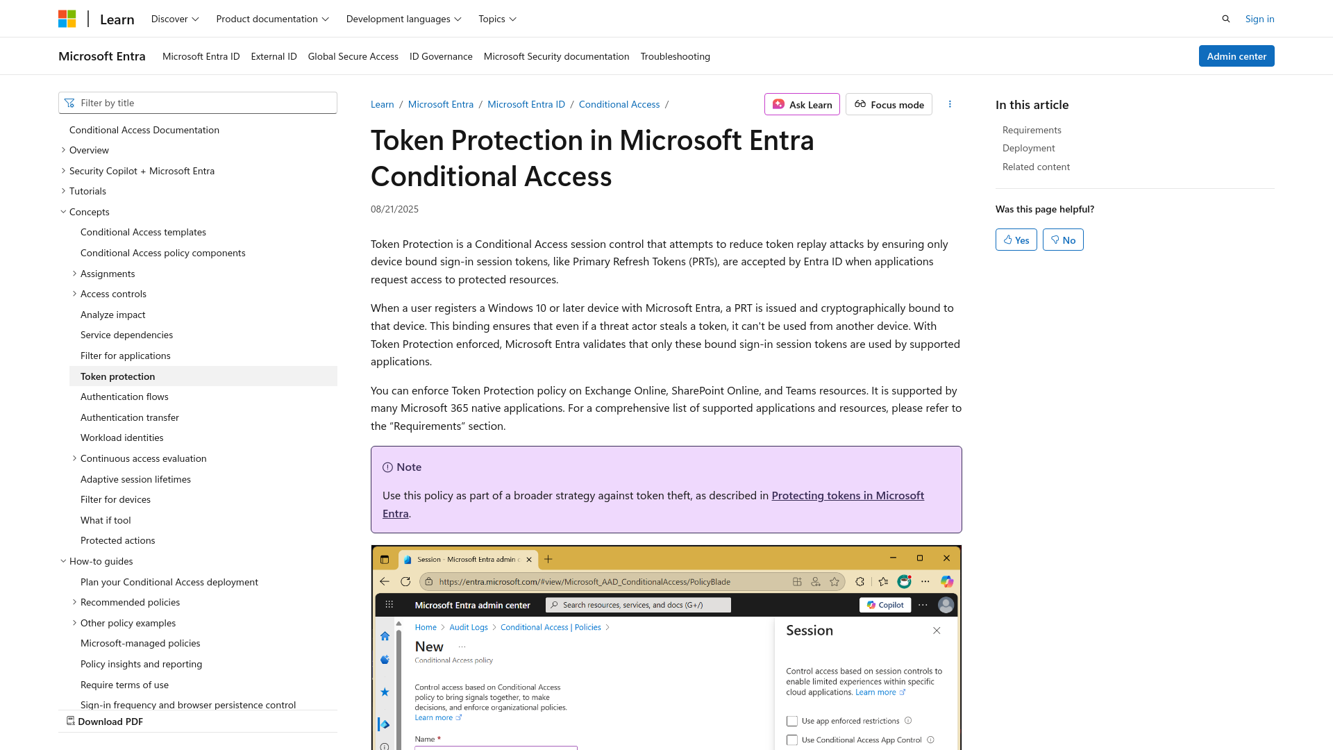 How Token Protection Enhances Conditional Access Policies - Microsoft Entra ID | Microsoft Learn