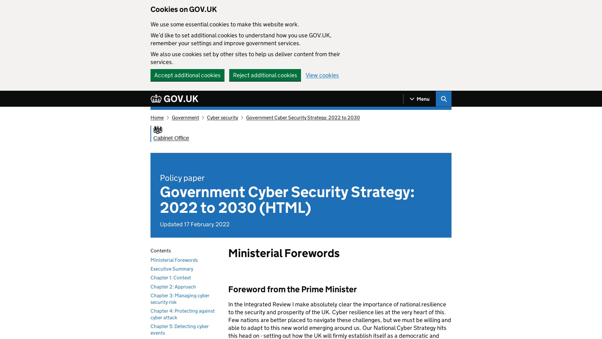 Government Cyber Security Strategy: 2022 to 2030 (HTML) - GOV.UK