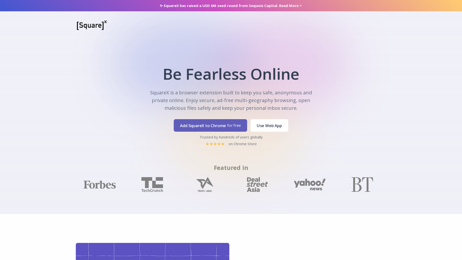 SquareX: Be Fearless Online!