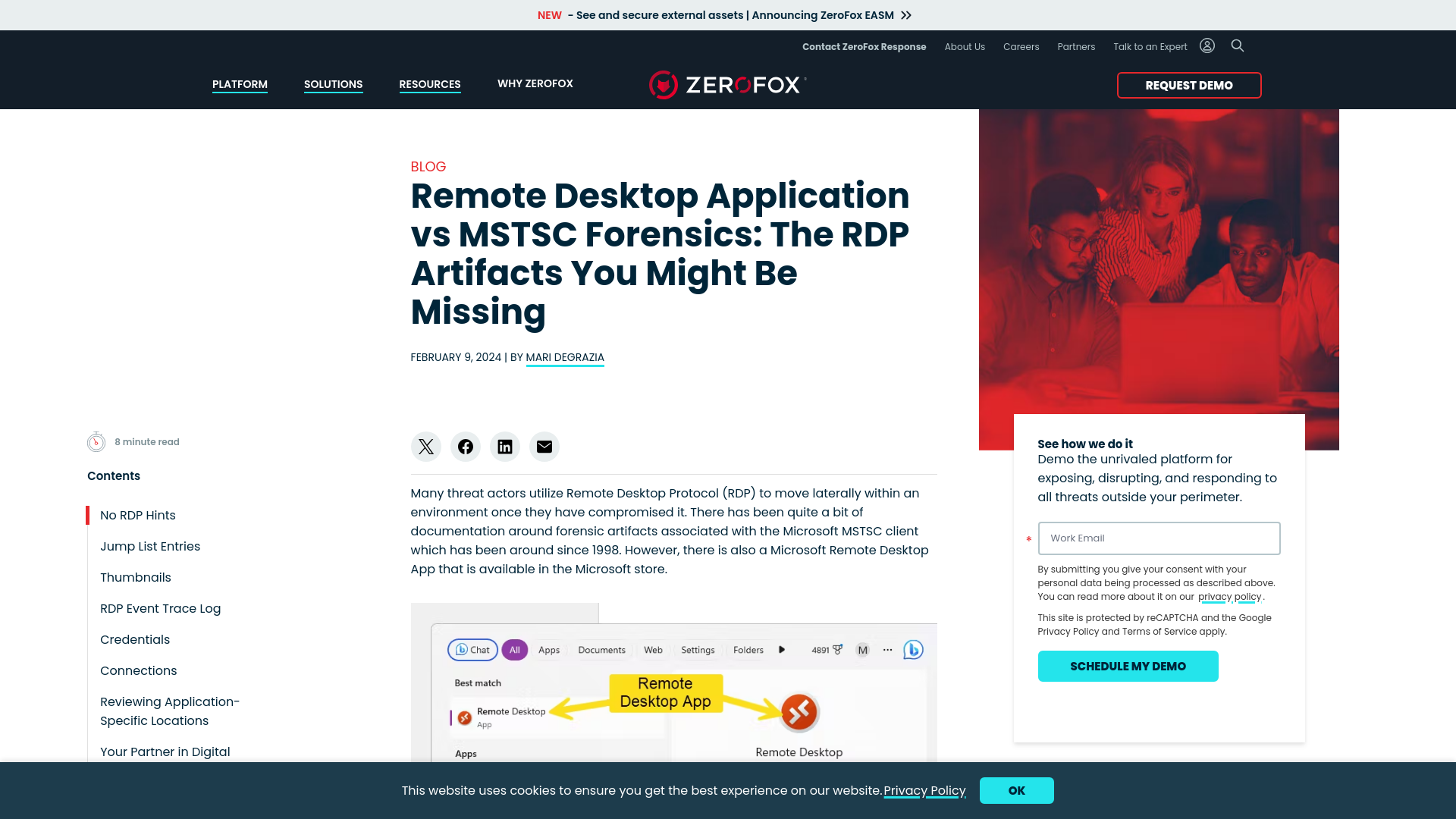 Remote Desktop Application vs MSTSC Forensics: RDP Artifacts You Might Be Missing | ZeroFox