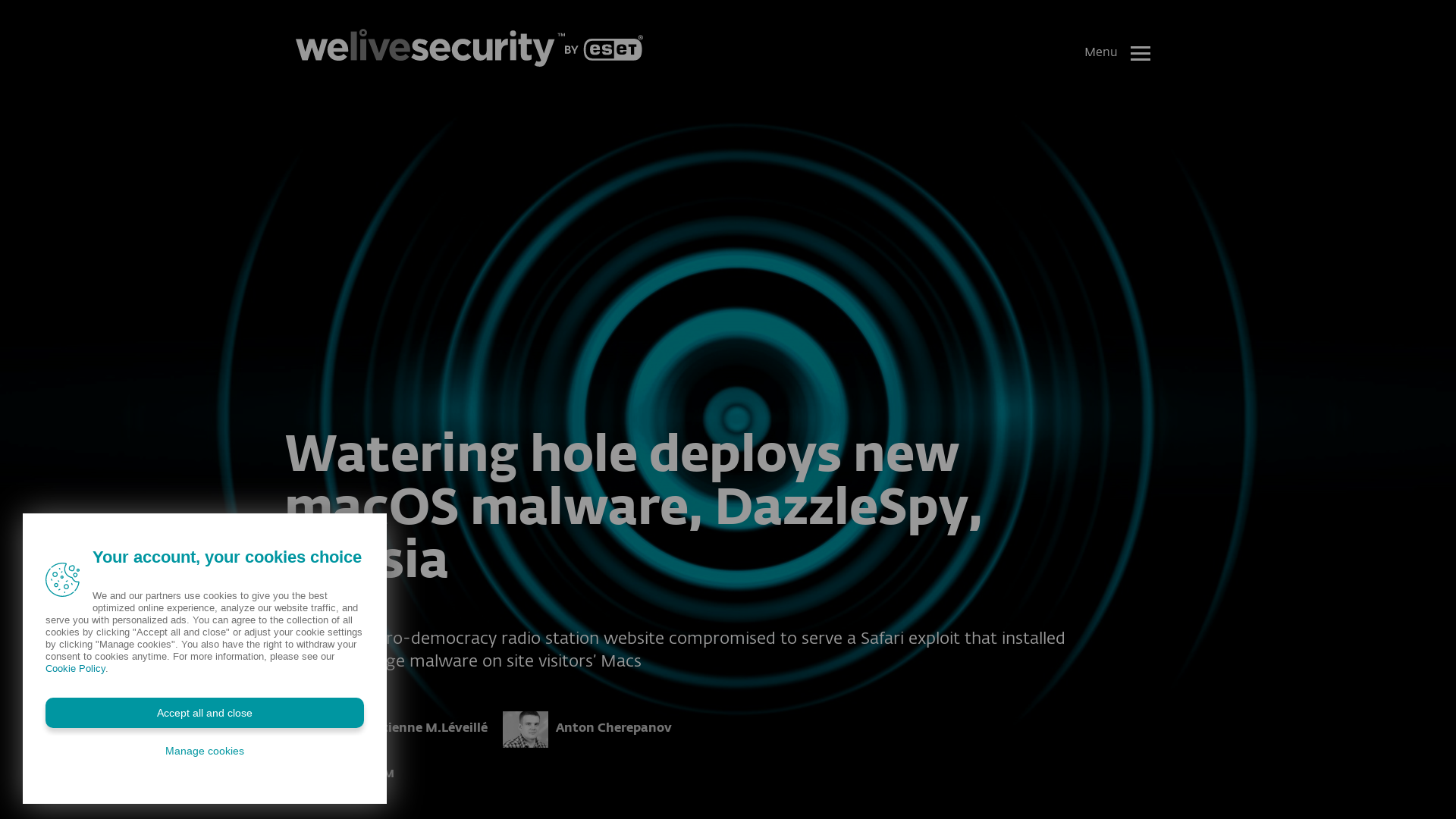 Watering hole deploys new macOS malware, DazzleSpy, in Asia | WeLiveSecurity