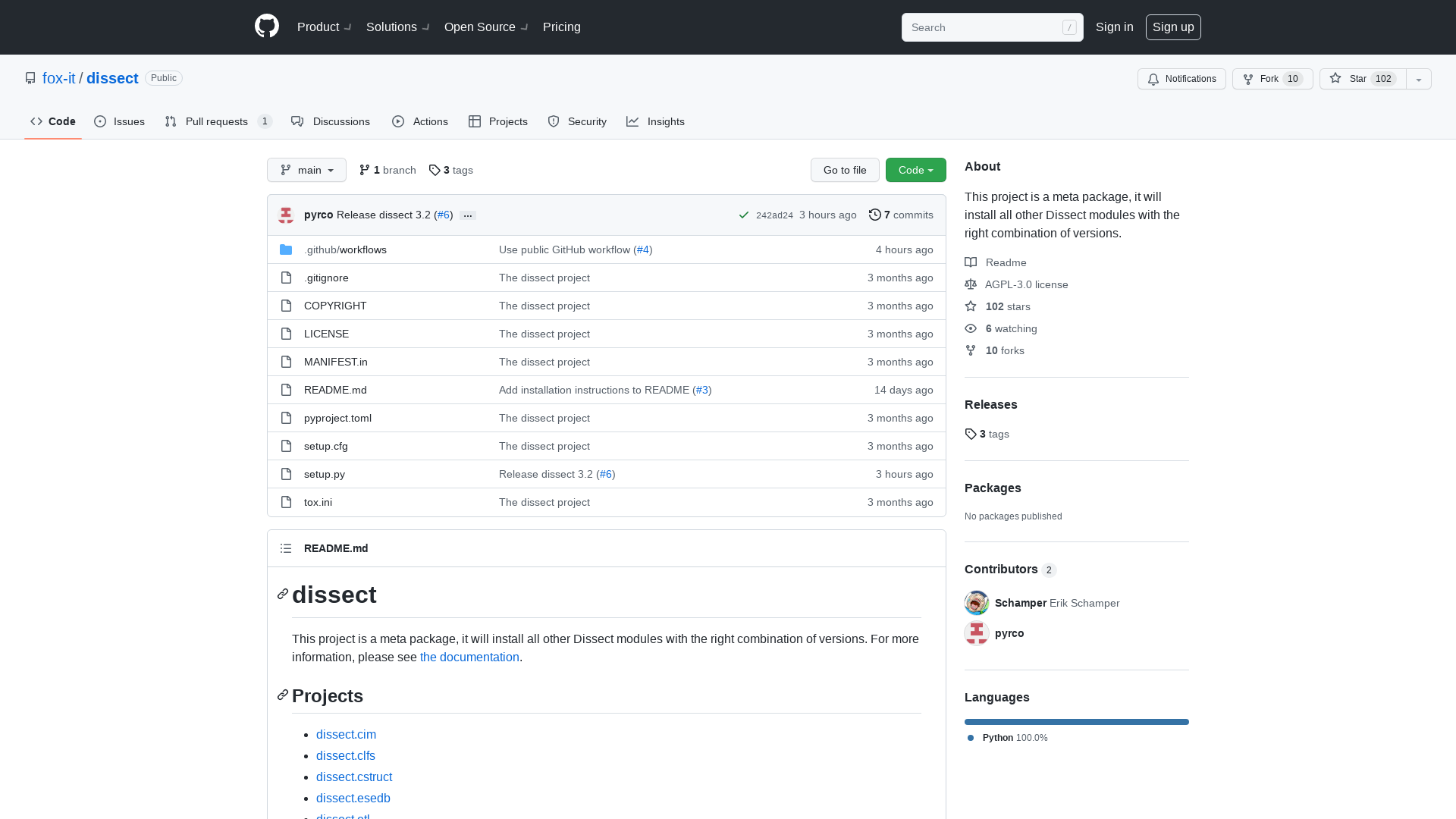 GitHub - fox-it/dissect: This project is a meta package, it will install all other Dissect modules with the right combination of versions.