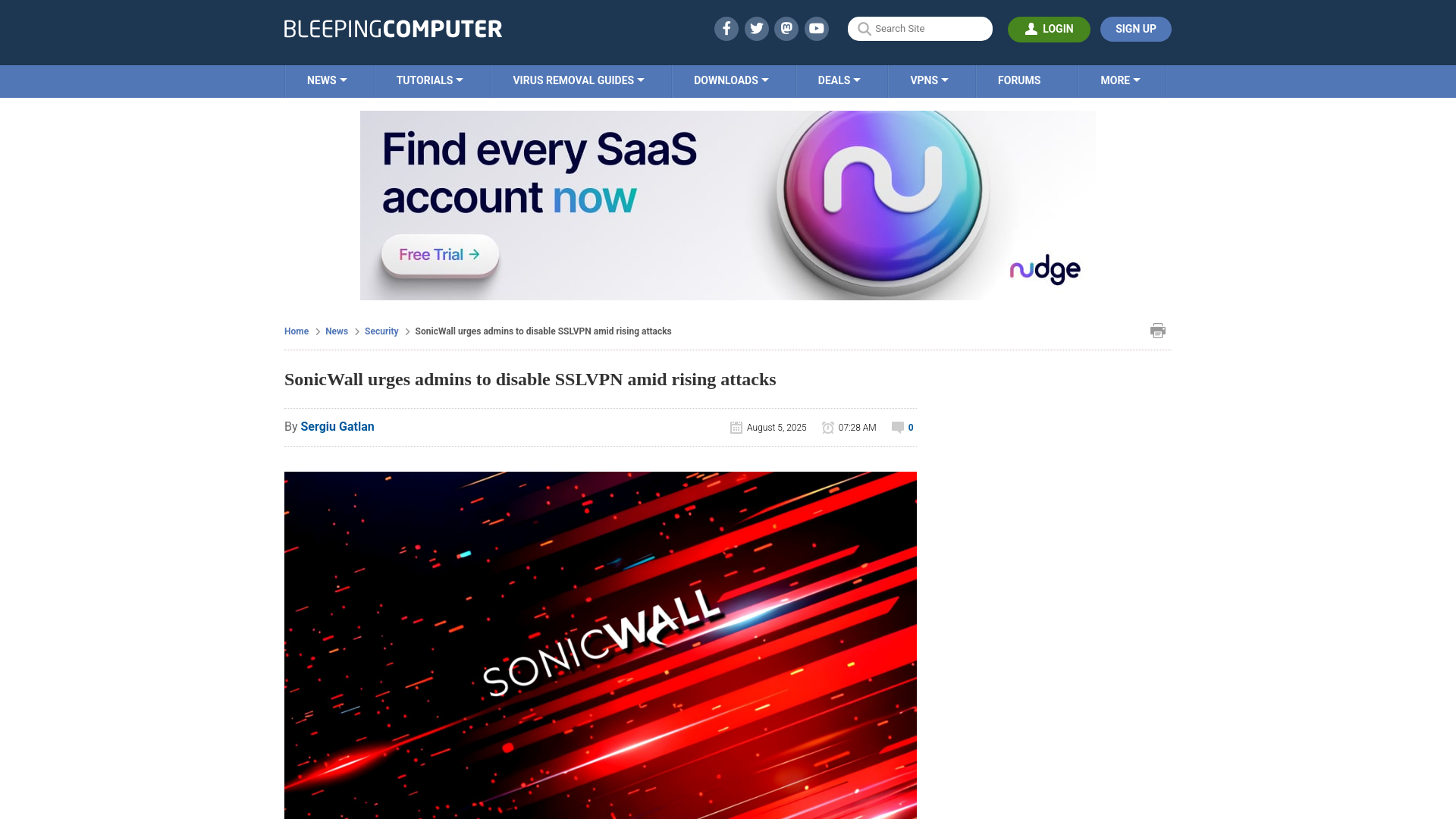 SonicWall urges admins to disable SSLVPN amid rising attacks