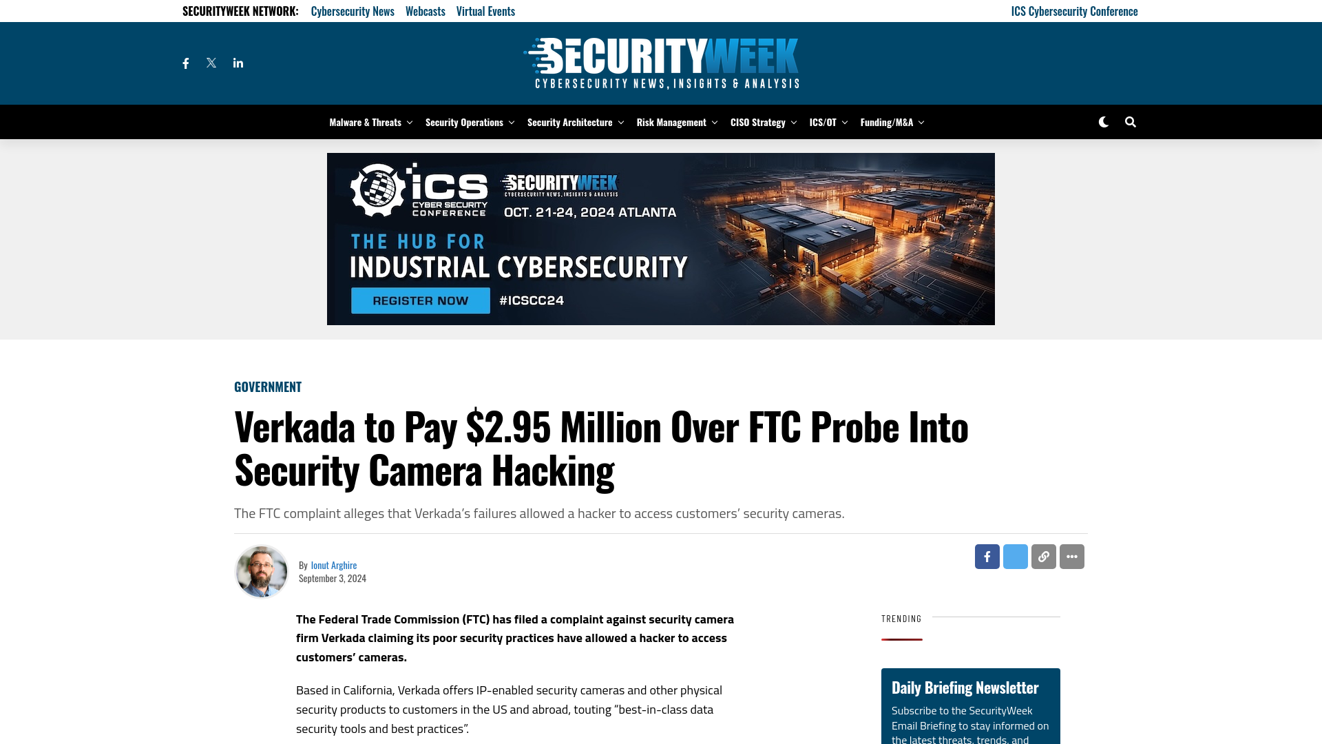 Verkada to Pay $2.95 Million Over FTC Probe Into Security Camera Hacking - SecurityWeek