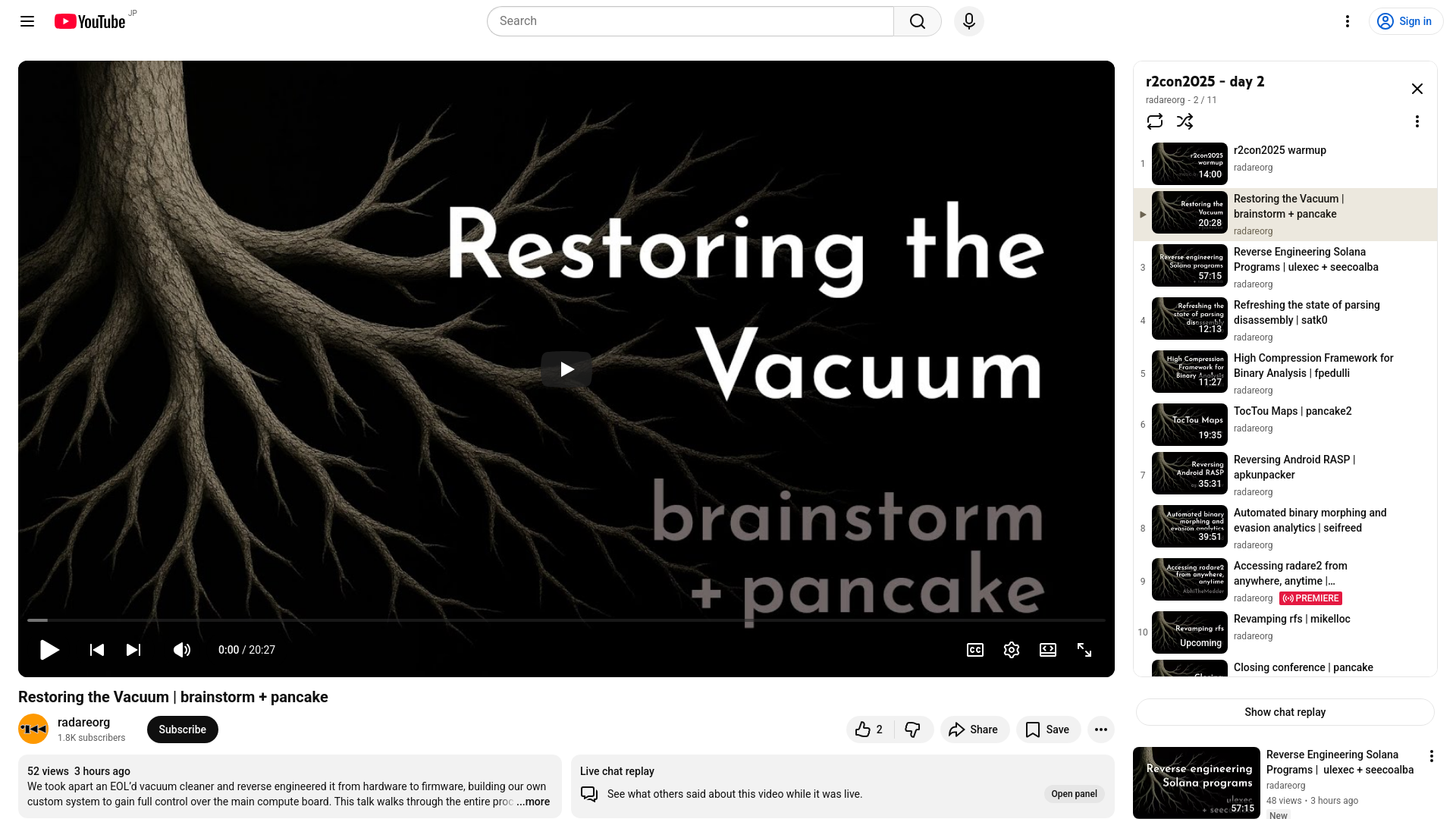 Restoring the Vacuum | brainstorm + pancake - YouTube