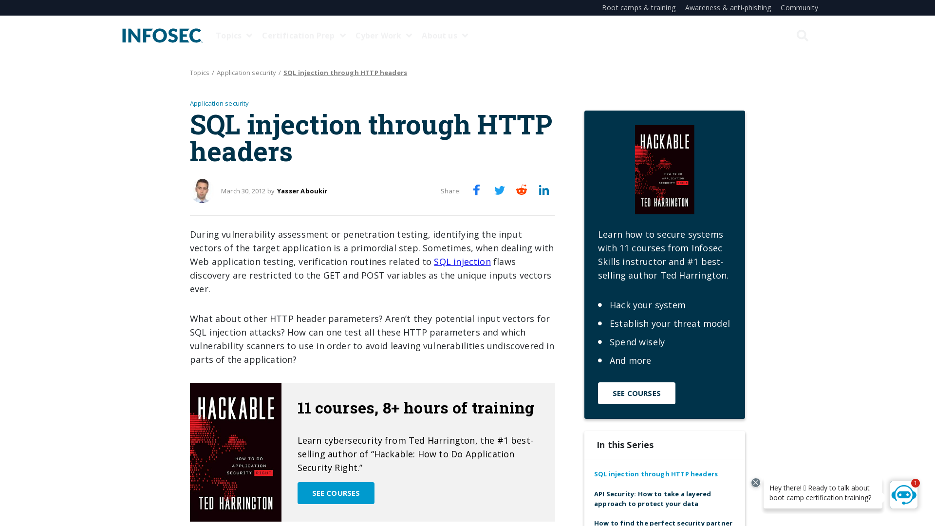 SQL injection through HTTP headers - Infosec Resources