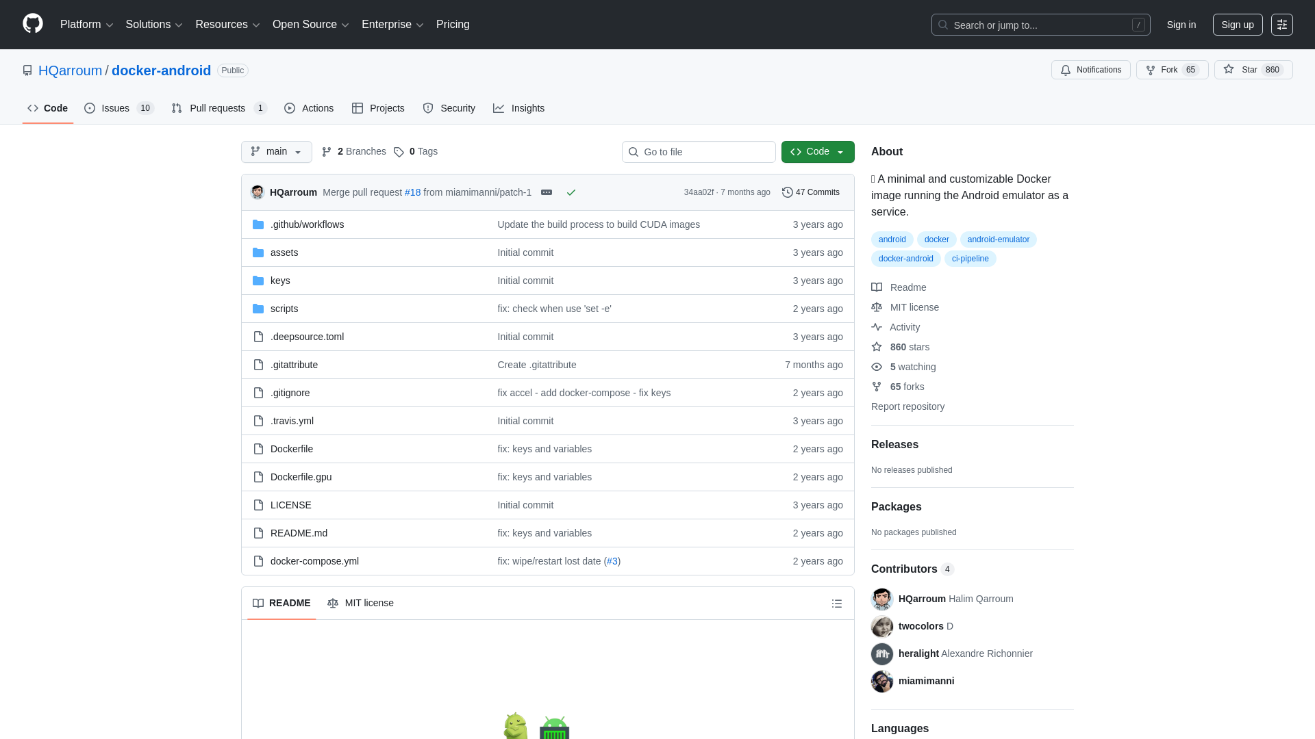 GitHub - HQarroum/docker-android: 🤖 A minimal and customizable Docker image running the Android emulator as a service.