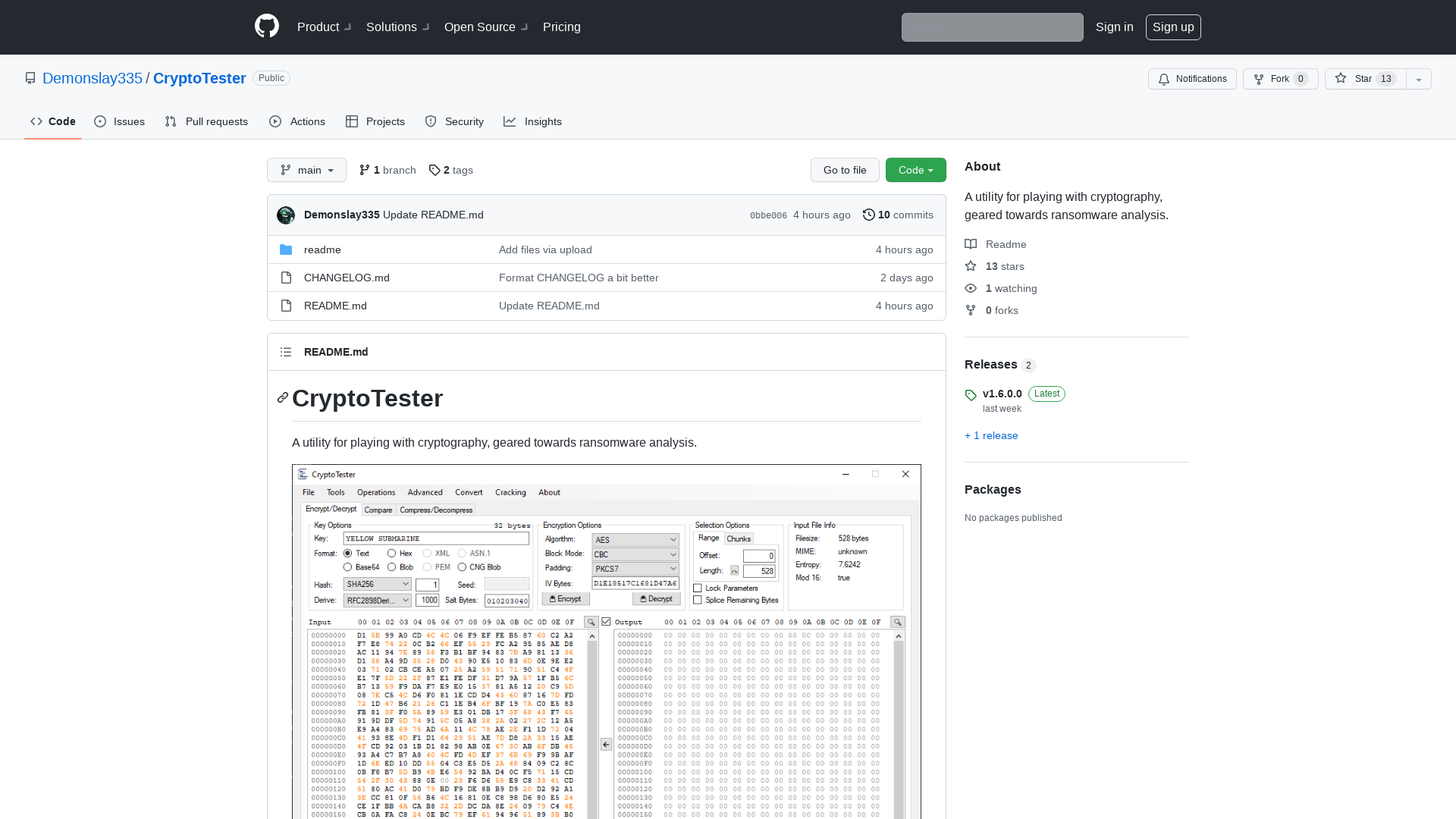 GitHub - Demonslay335/CryptoTester: A utility for playing with cryptography, geared towards ransomware analysis.