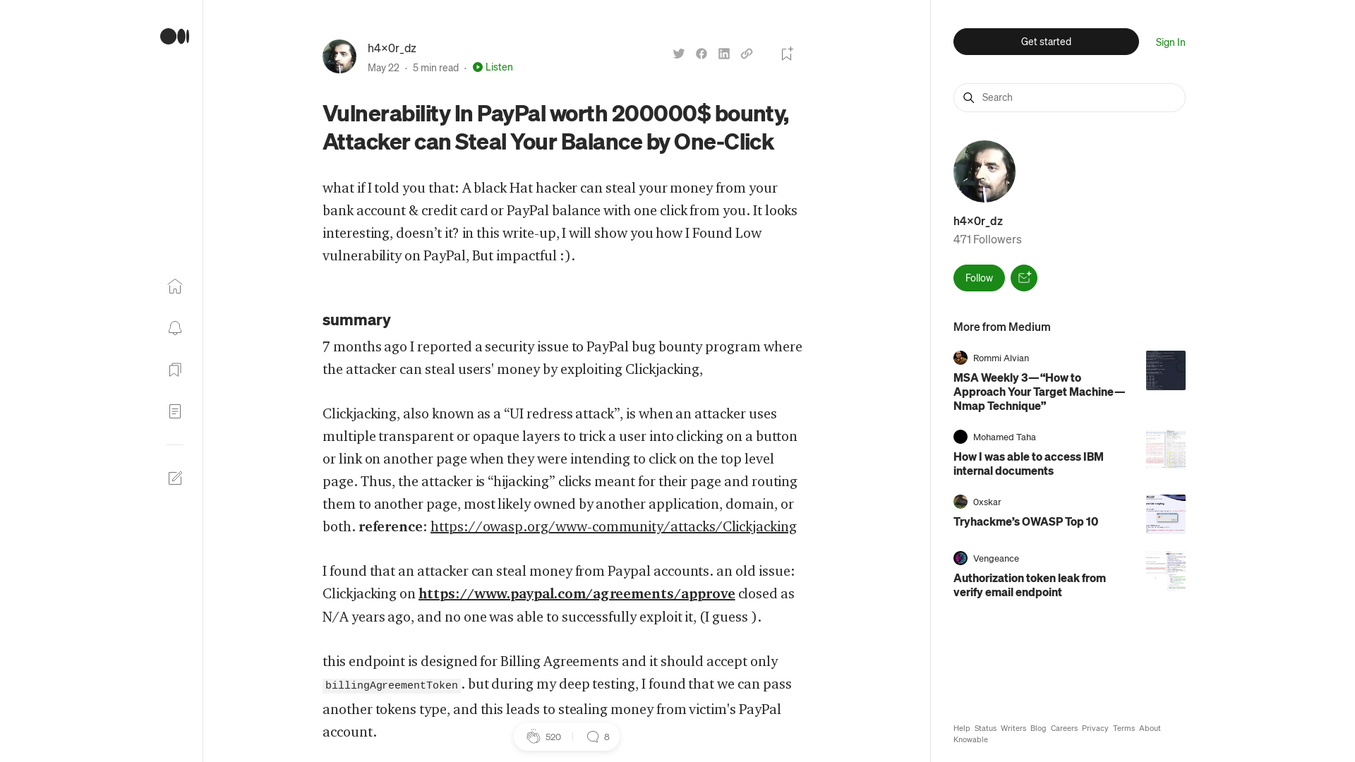 Vulnerability In PayPal worth 200000$ bounty, Attacker can Steal Your Balance by One-Click | by h4x0r_dz | Medium