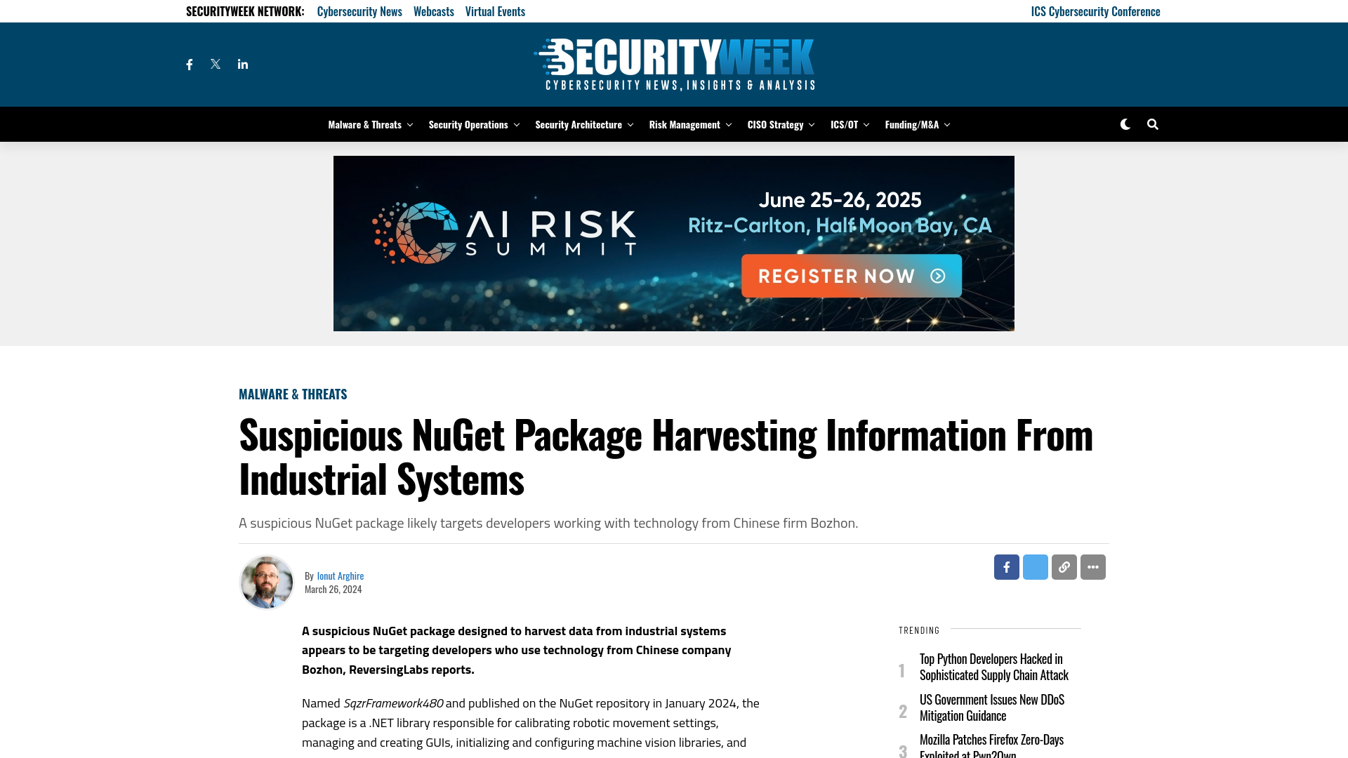 Suspicious NuGet Package Harvesting Information From Industrial Systems - SecurityWeek