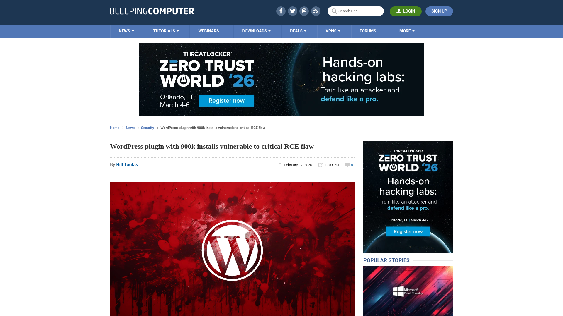 WordPress plugin with 900k installs vulnerable to critical RCE flaw