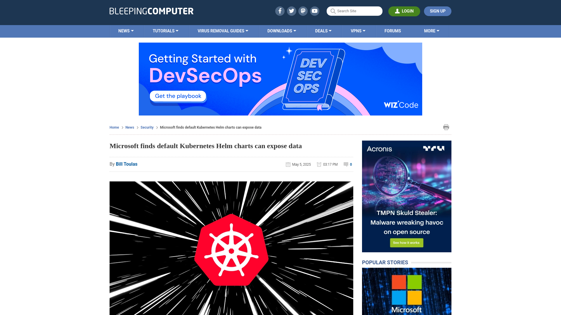 Microsoft finds default Kubernetes Helm charts can expose data