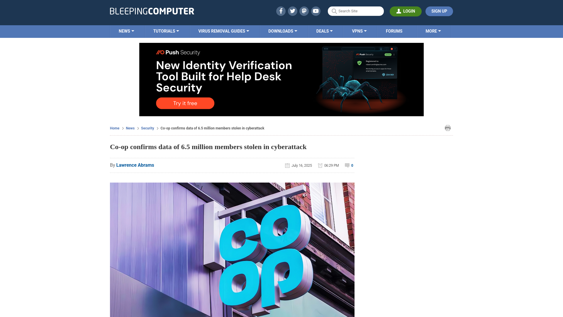 Co-op confirms data of 6.5 million members stolen in cyberattack