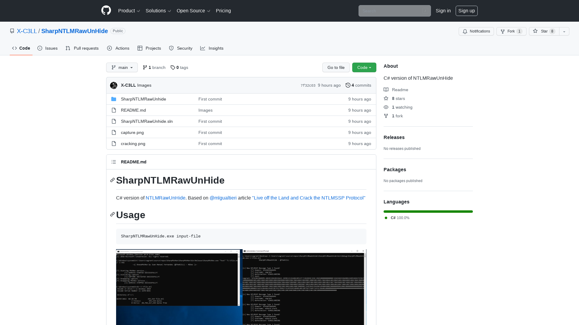 GitHub - X-C3LL/SharpNTLMRawUnHide: C# version of NTLMRawUnHide