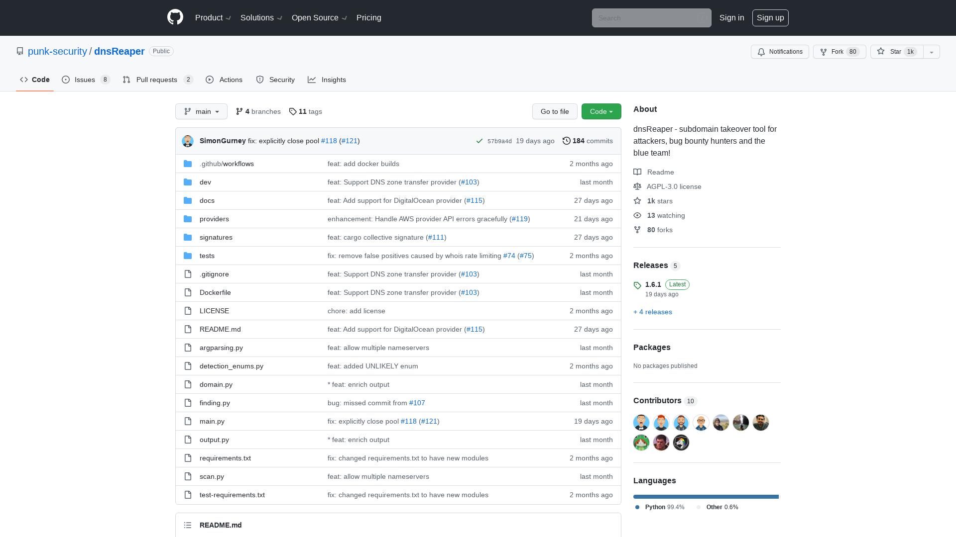 GitHub - punk-security/dnsReaper: dnsReaper - subdomain takeover tool for attackers, bug bounty hunters and the blue team!