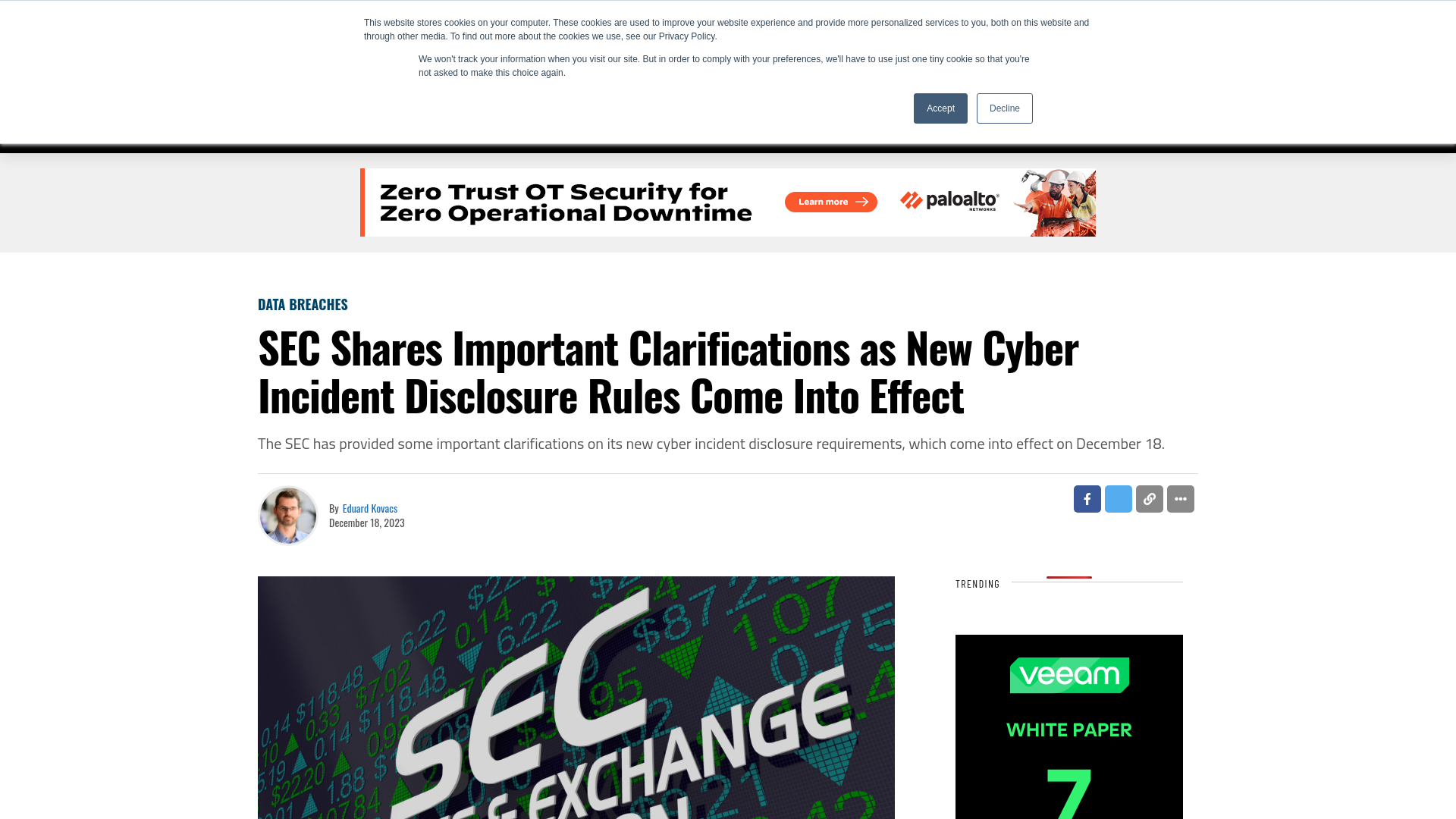 SEC Shares Important Clarifications as New Cyber Incident Disclosure Rules Come Into Effect - SecurityWeek