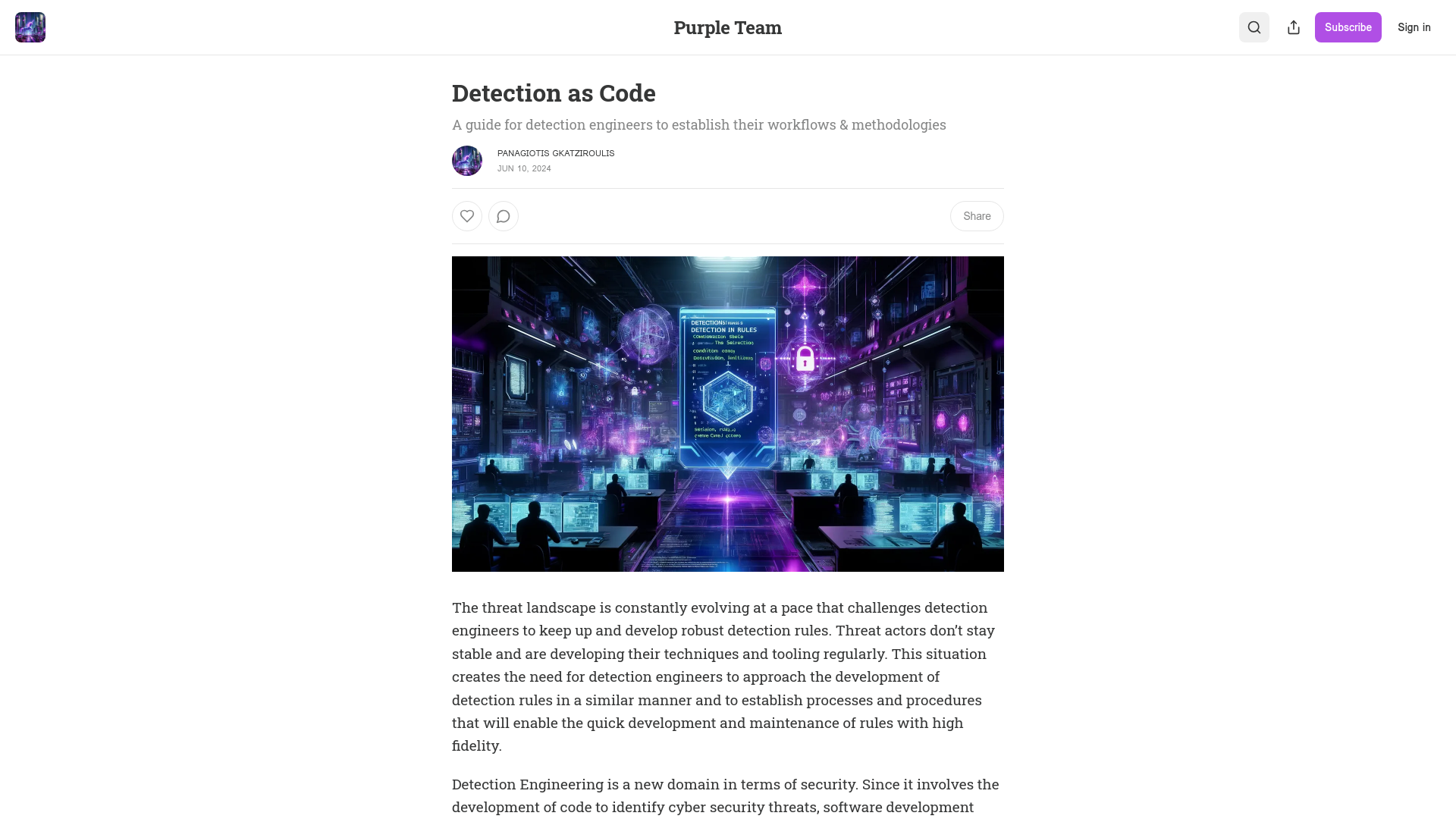 Detection as Code - by Panagiotis Gkatziroulis