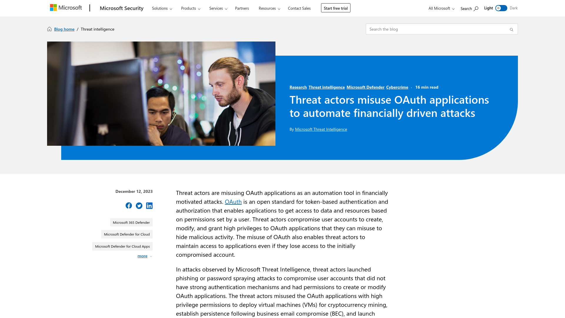 Threat actors misuse OAuth applications to automate financially driven attacks | Microsoft Security Blog