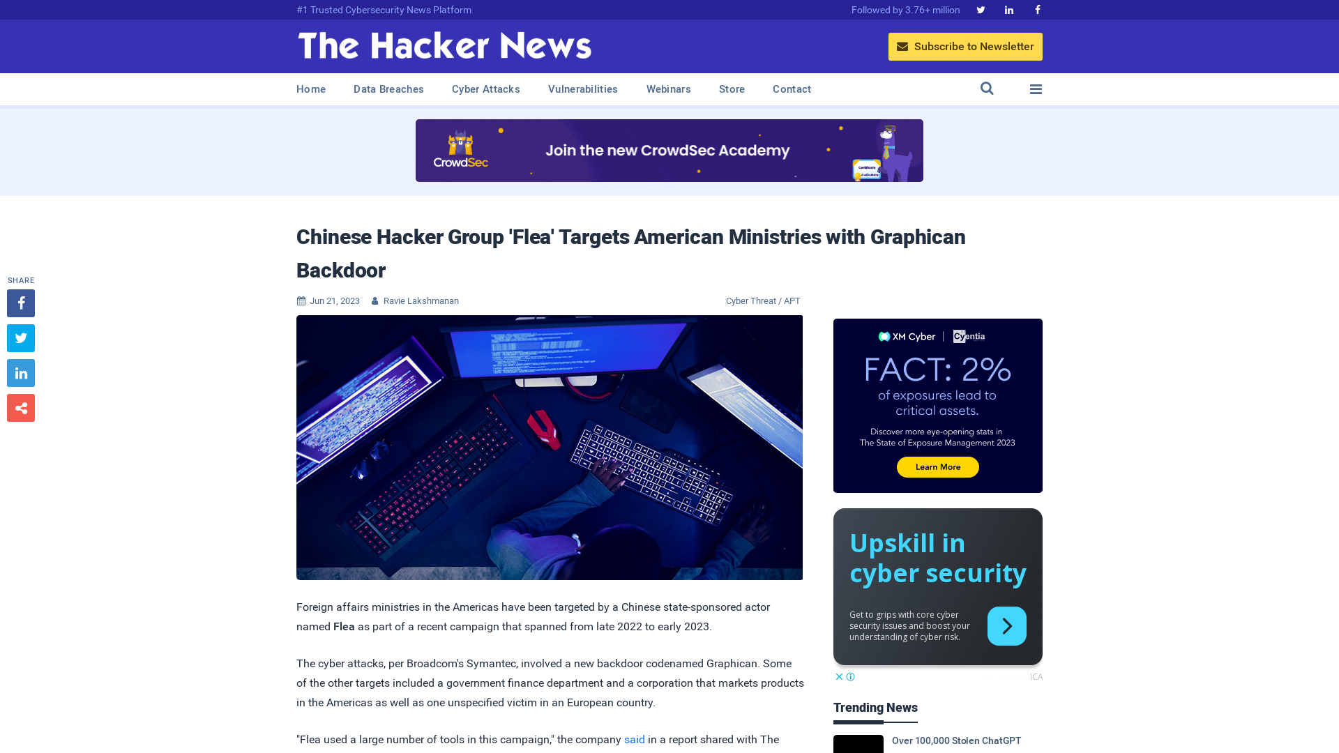 Chinese Hacker Group 'Flea' Targets American Ministries with Graphican Backdoor