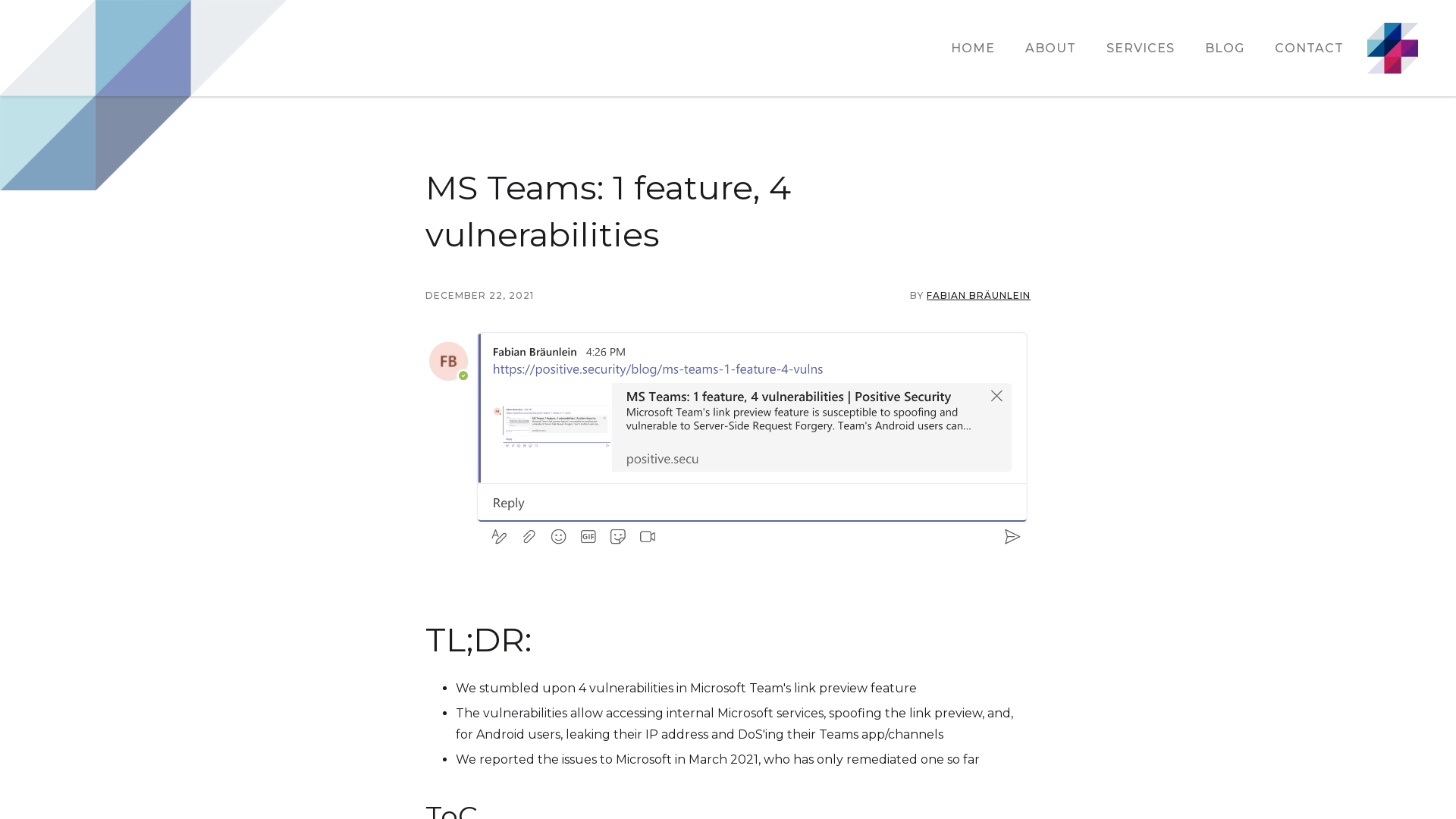 MS Teams: 1 feature, 4 vulnerabilities | Positive Security