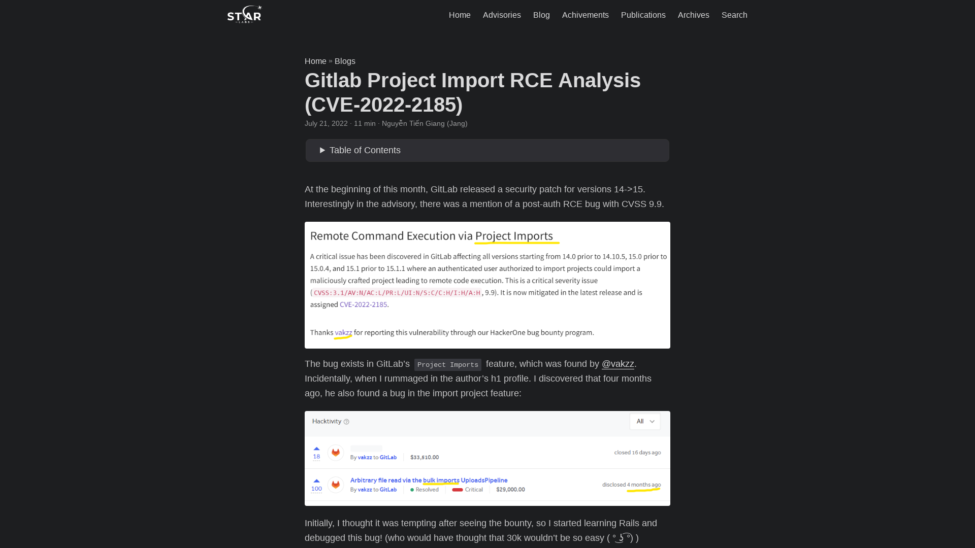 Gitlab Project Import RCE Analysis (CVE-2022-2185) | STAR Labs